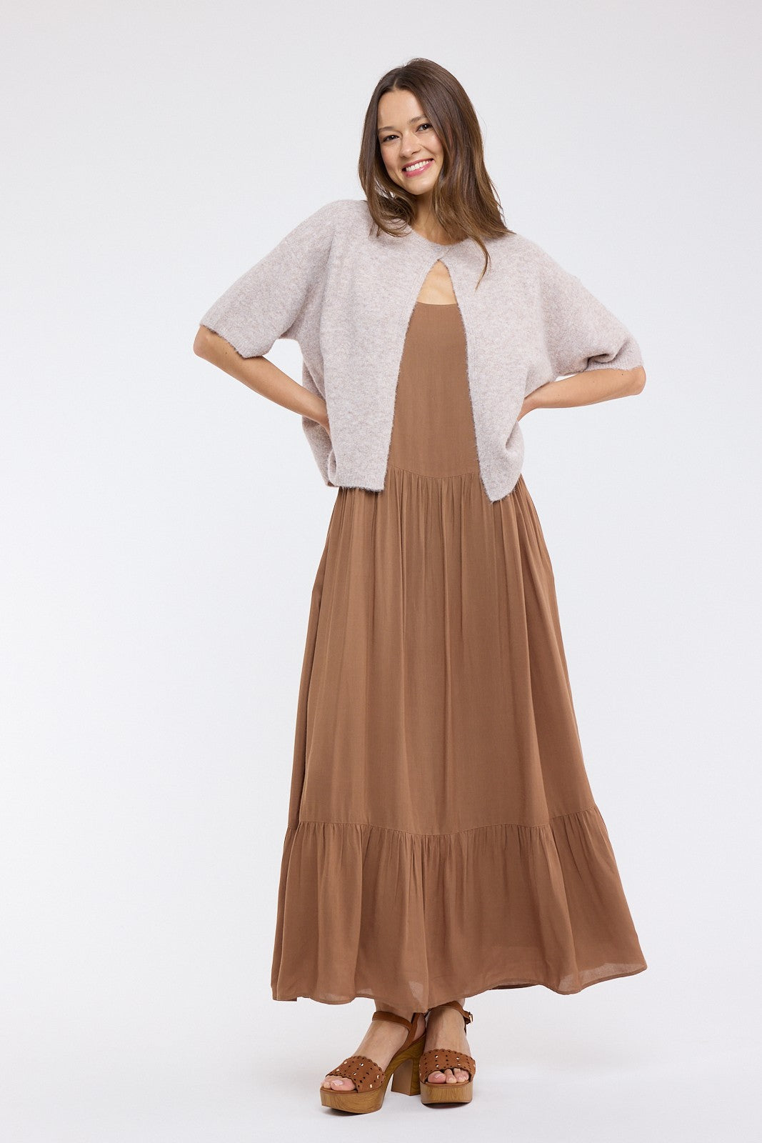Single Button Cape Sweater
