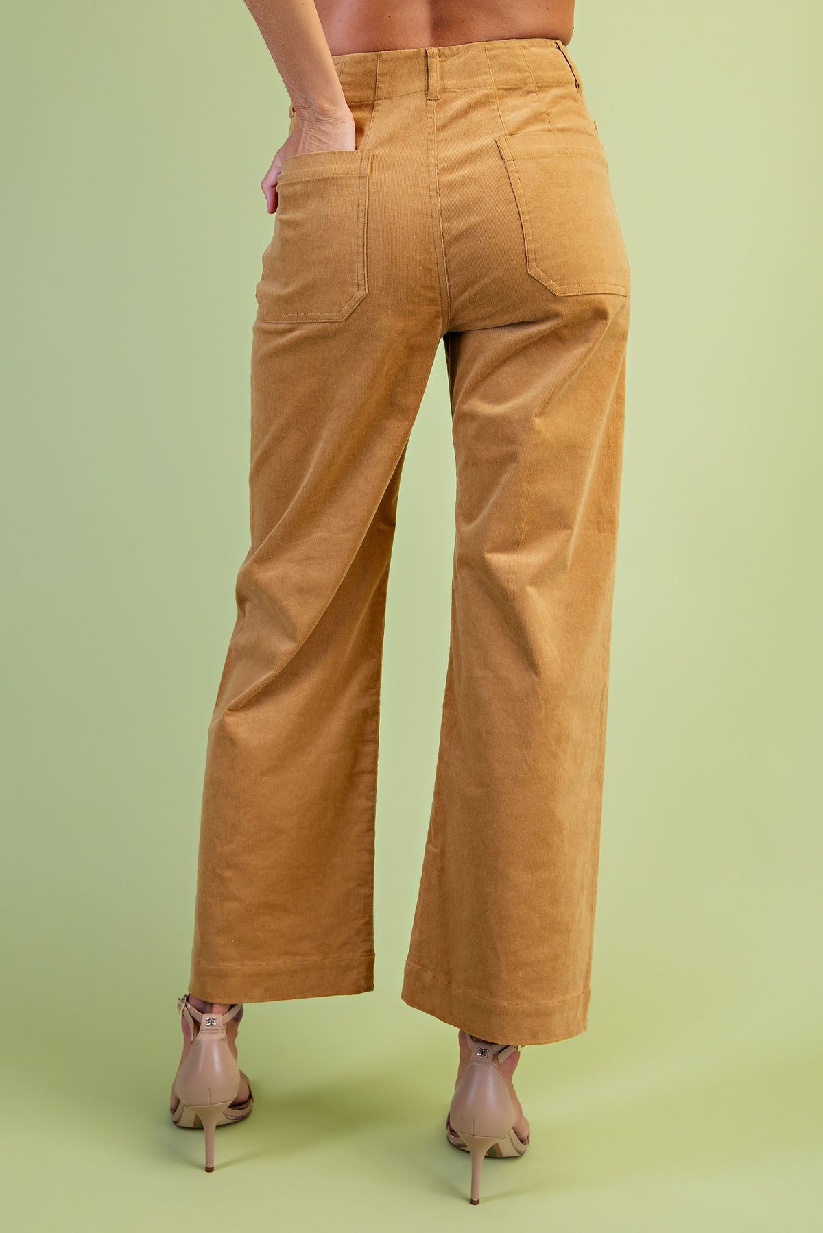 Ankle Cropped Stretch Corduroy Pants
