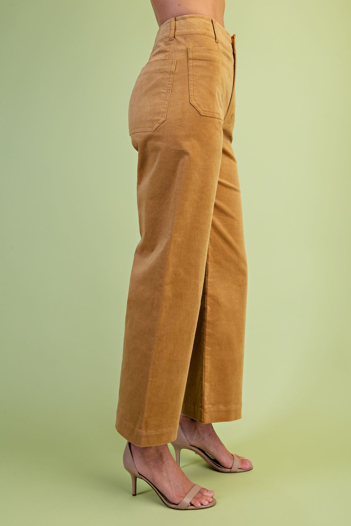 Ankle Cropped Stretch Corduroy Pants