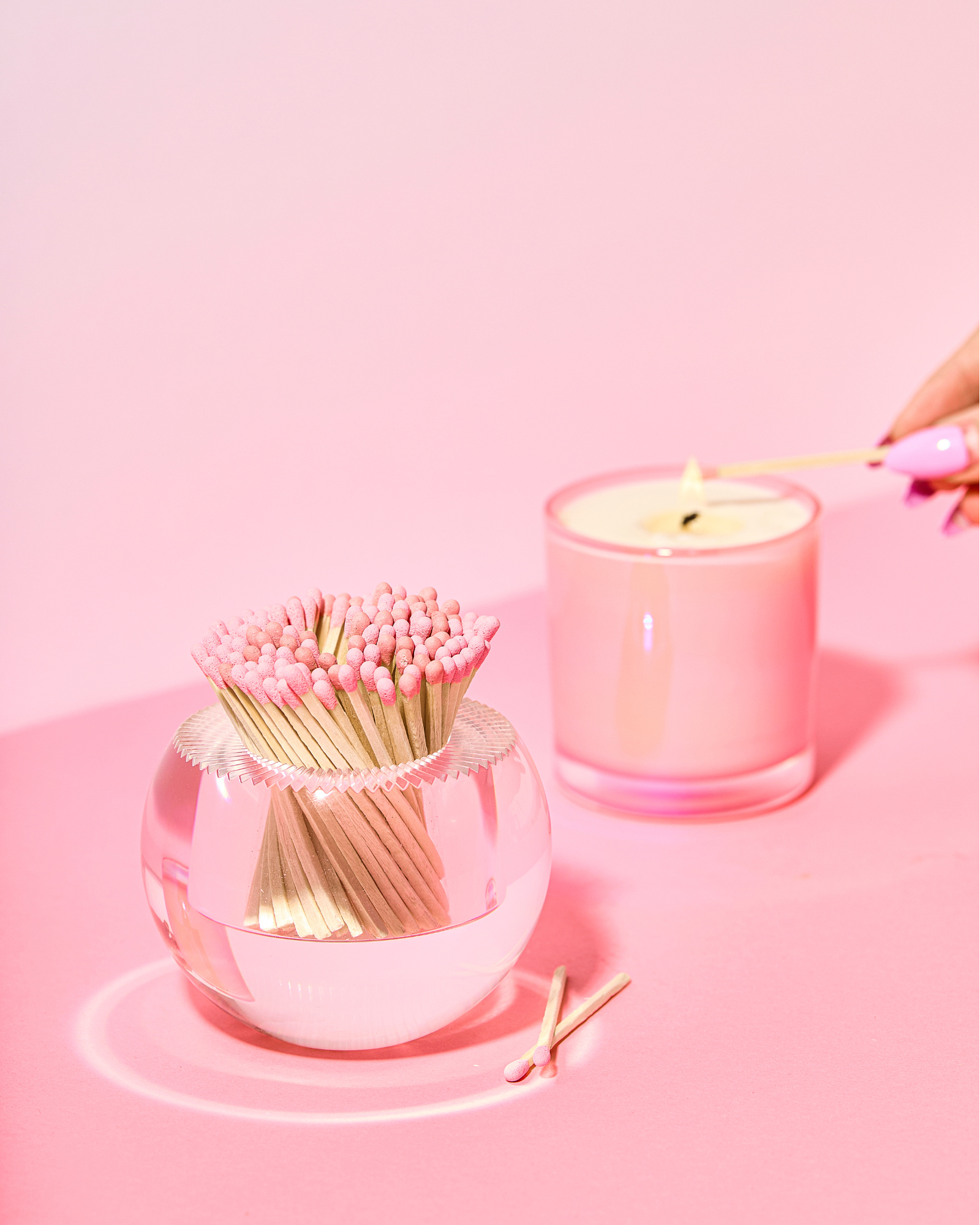 Round Match Striker - Light Pink Matches