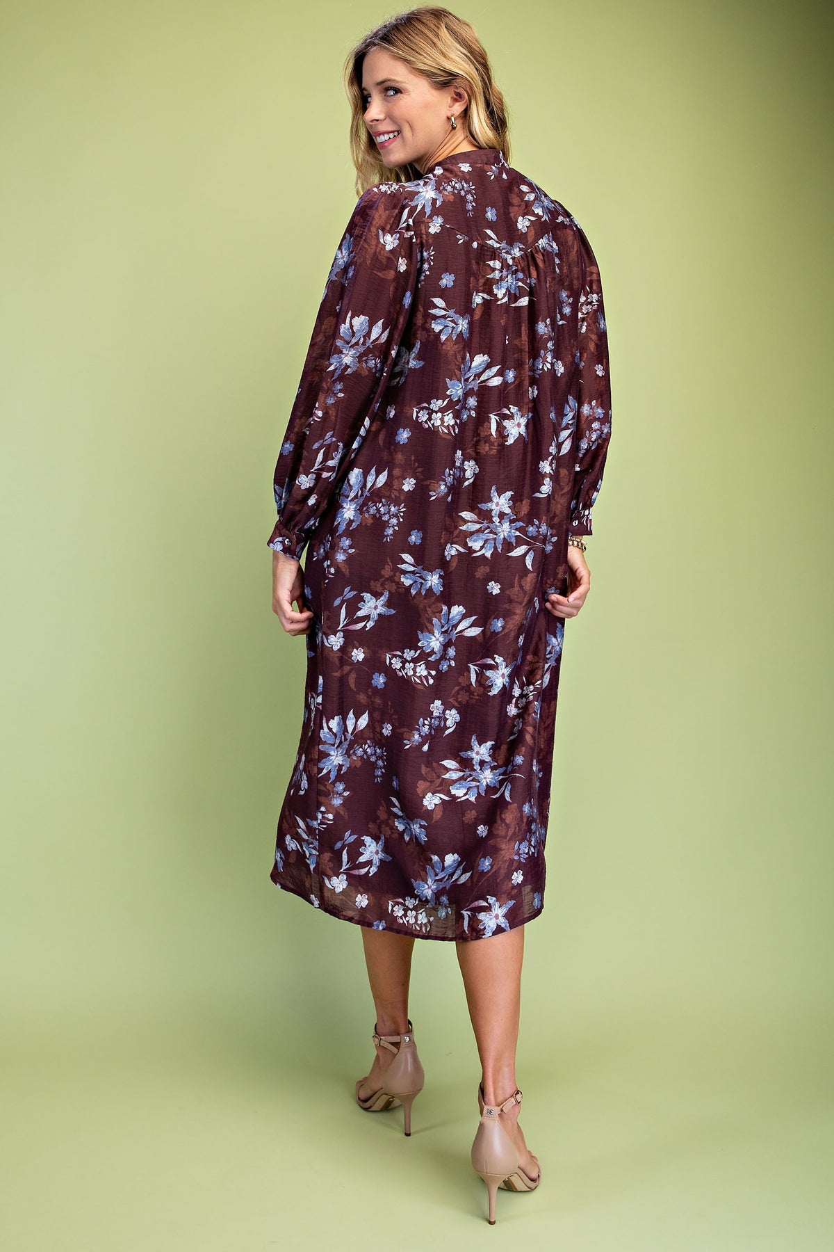 Floral Button Down Midi Dress