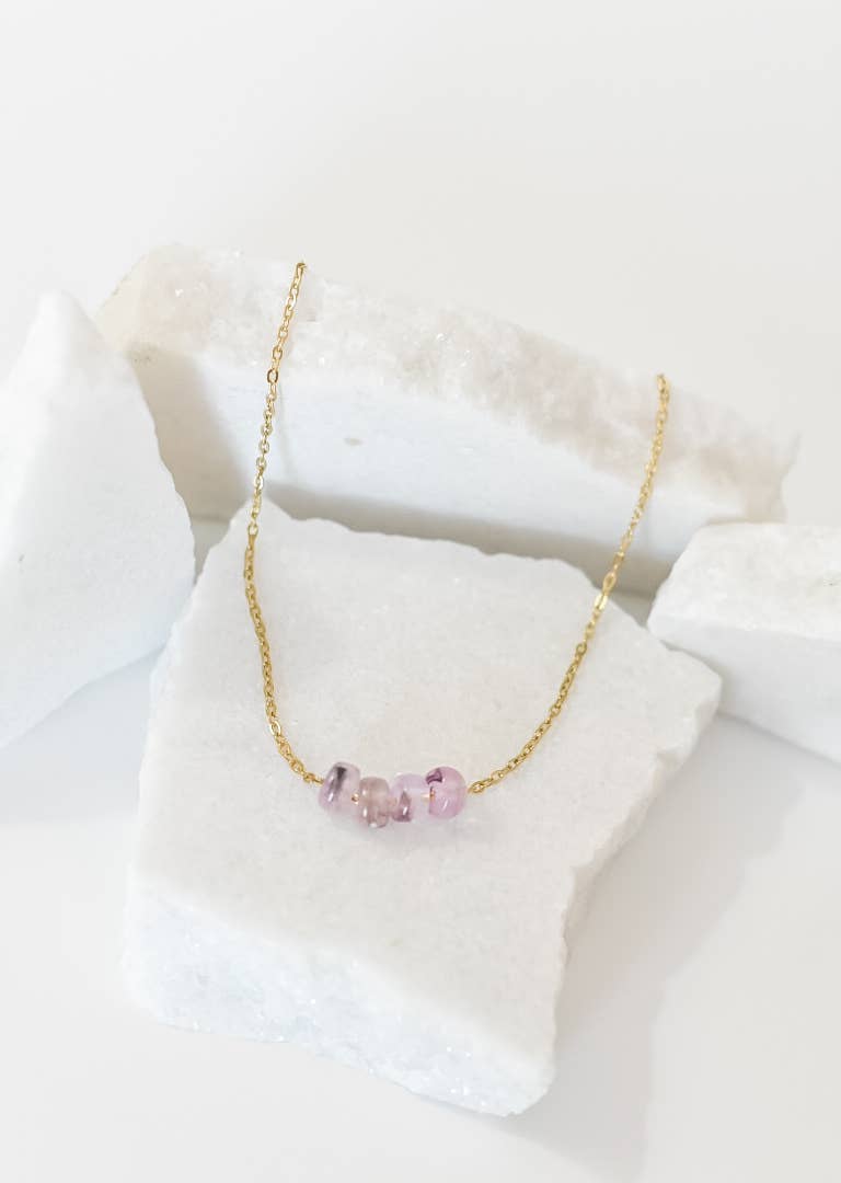 Ella jane acrylic bead charm necklace | 14k | lavender