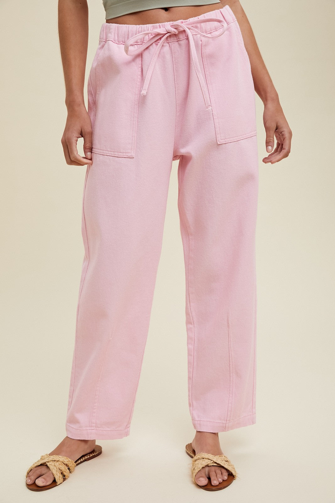Drawstring Baggy Denim Pants