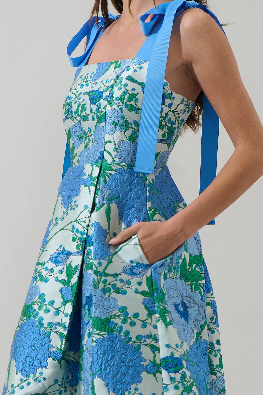 Willa Floral Dina Pleated Midi Dress