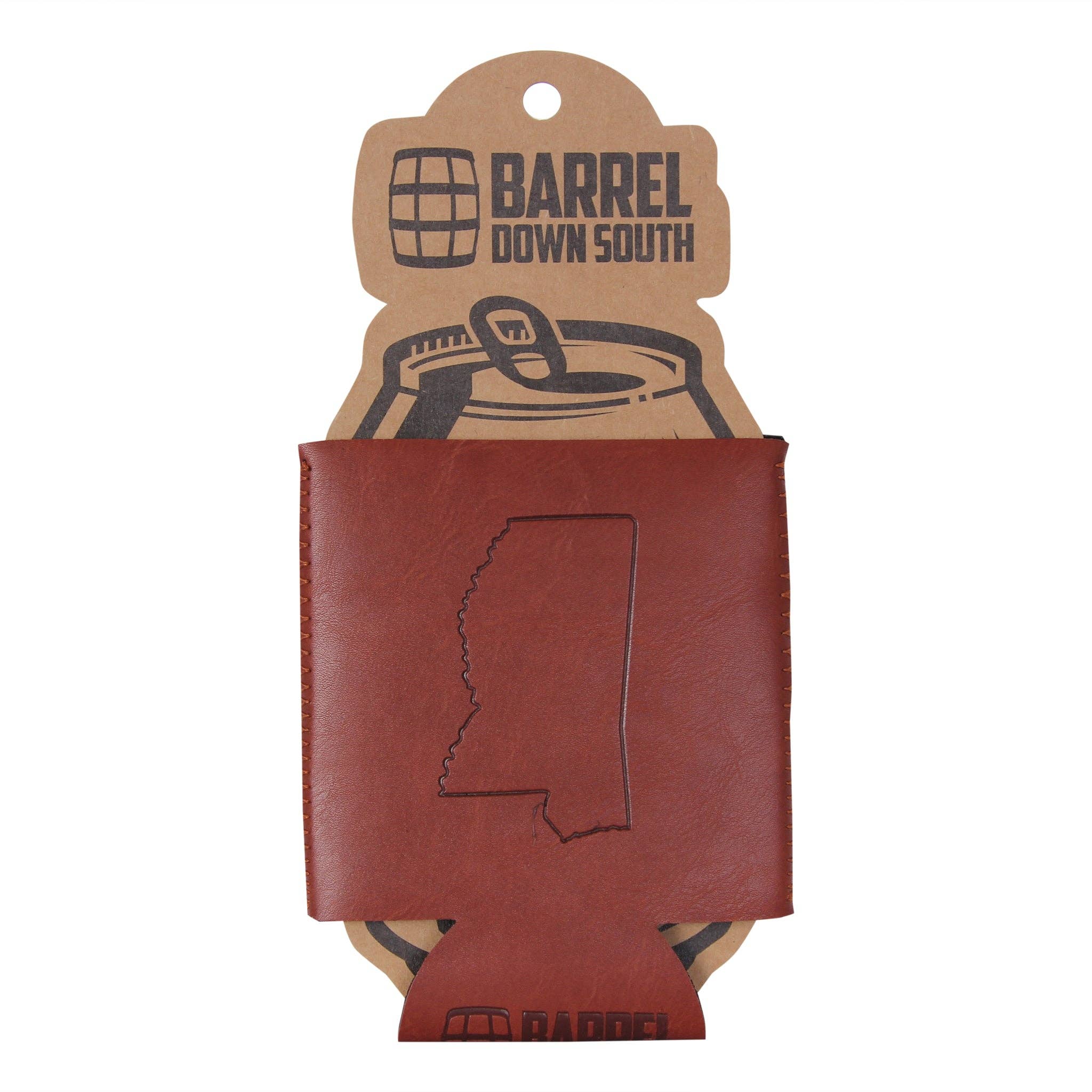Mississippi Faux Leather Can Cooler