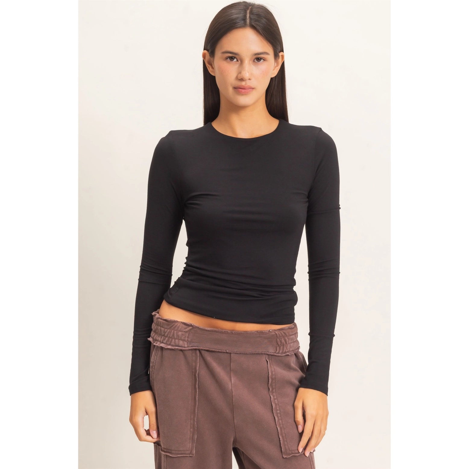 Crew Neck Long Sleeve Top