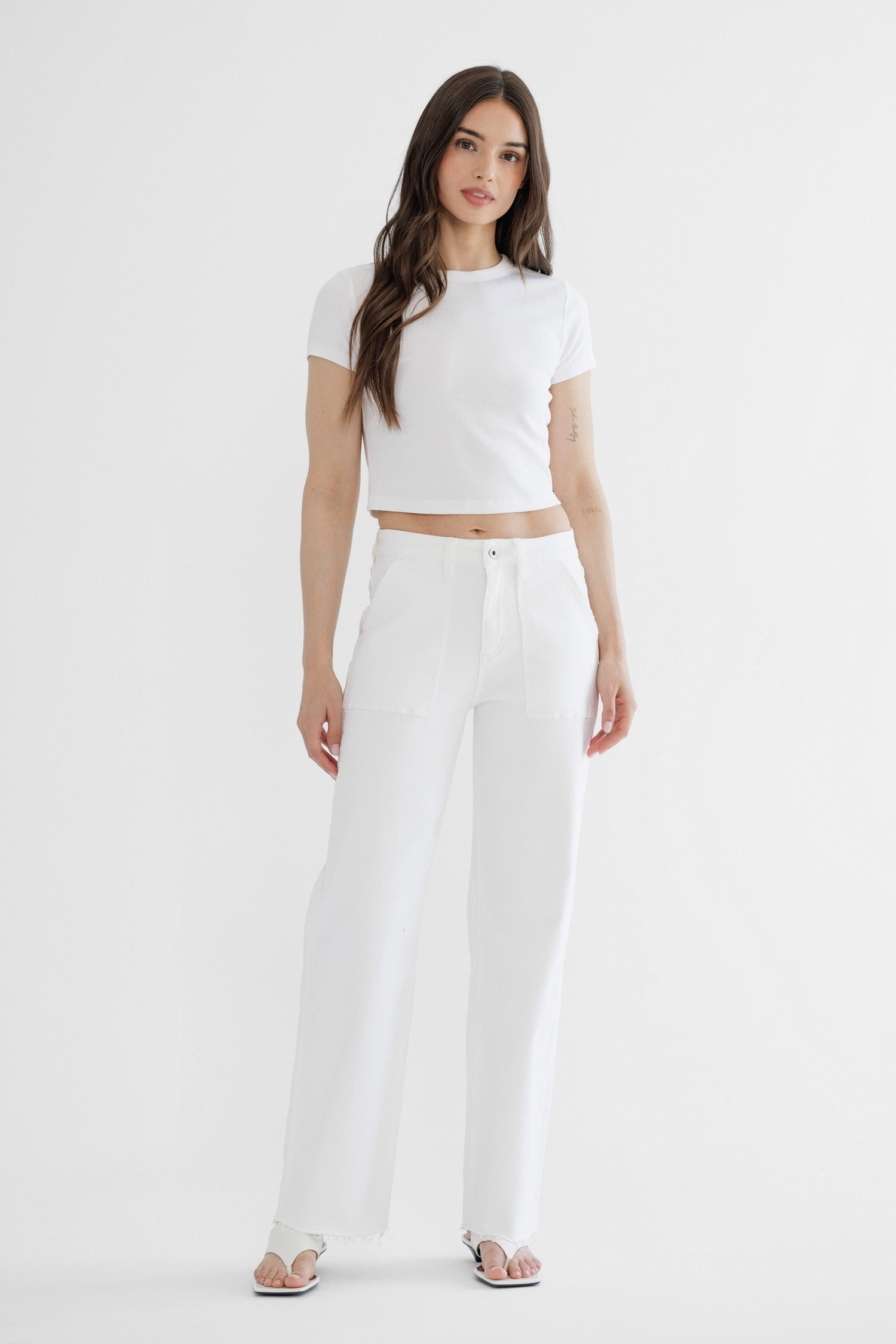 High Rise Wide Leg With Raw Hem