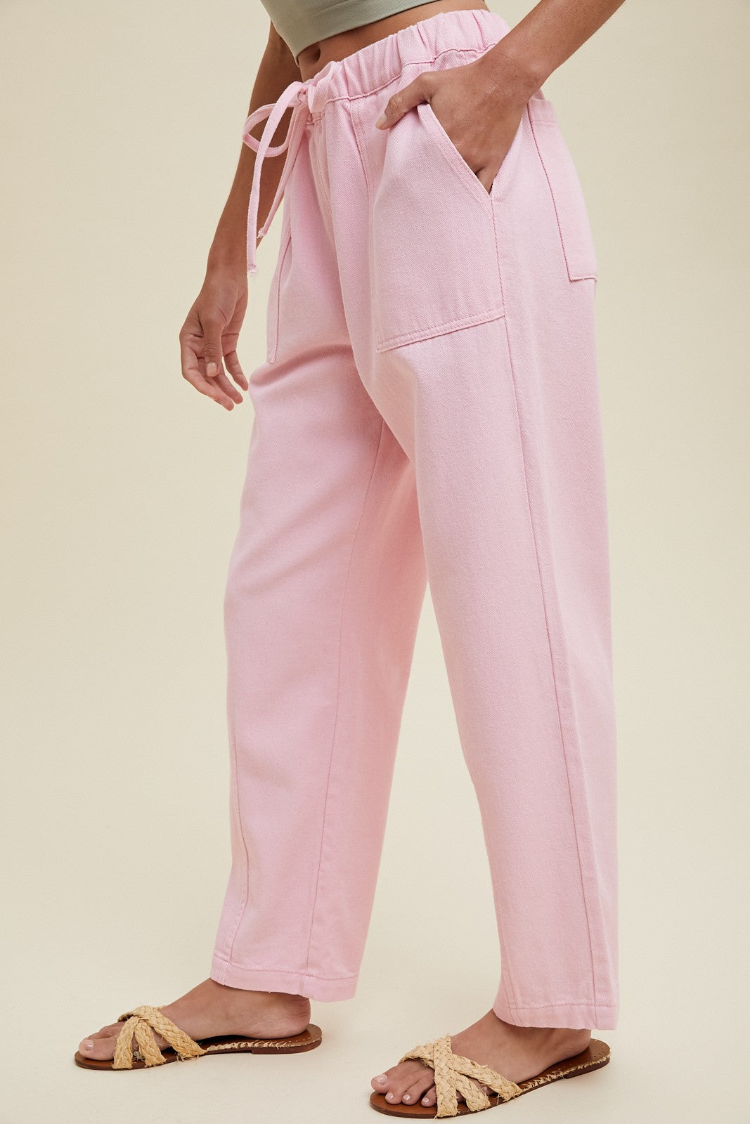 Drawstring Baggy Denim Pants