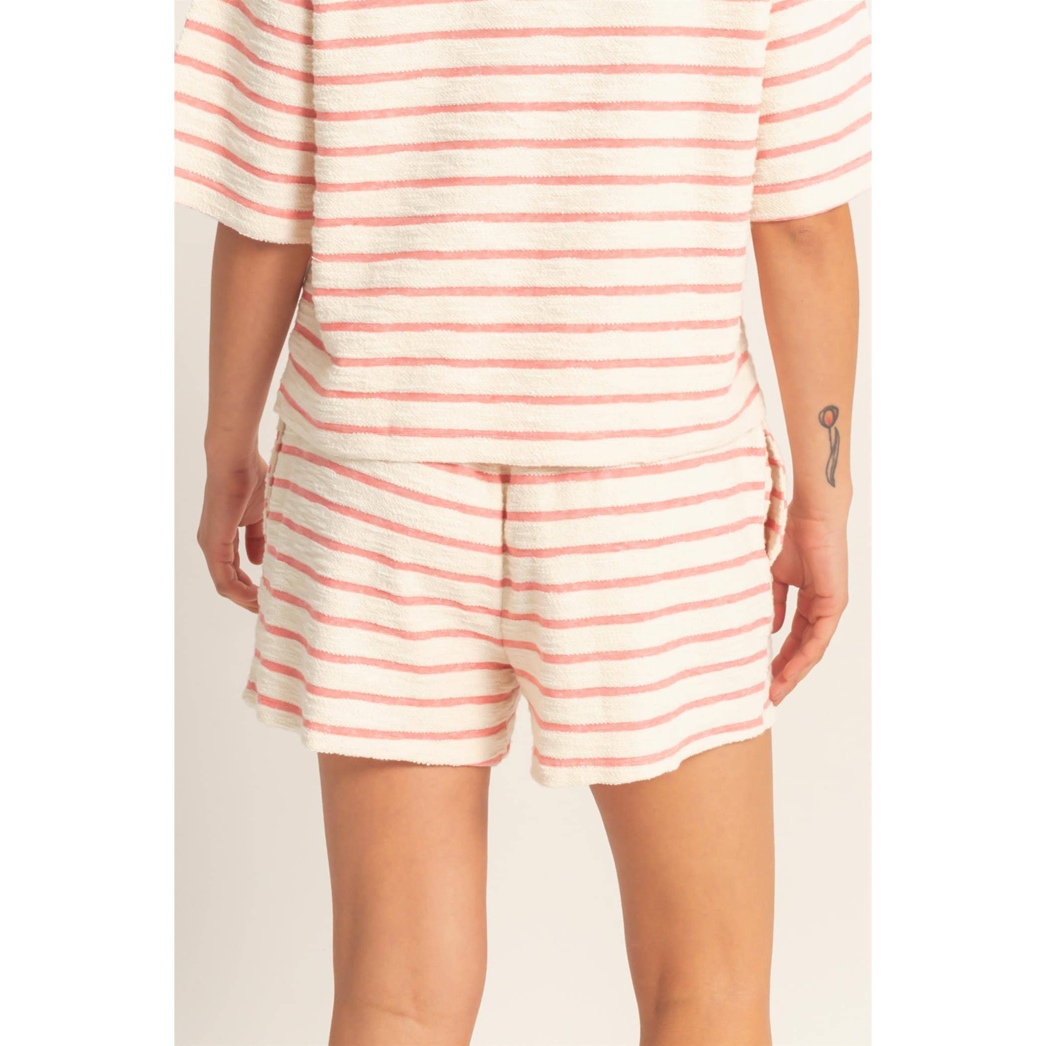 Striped Drawstring Waist Shorts