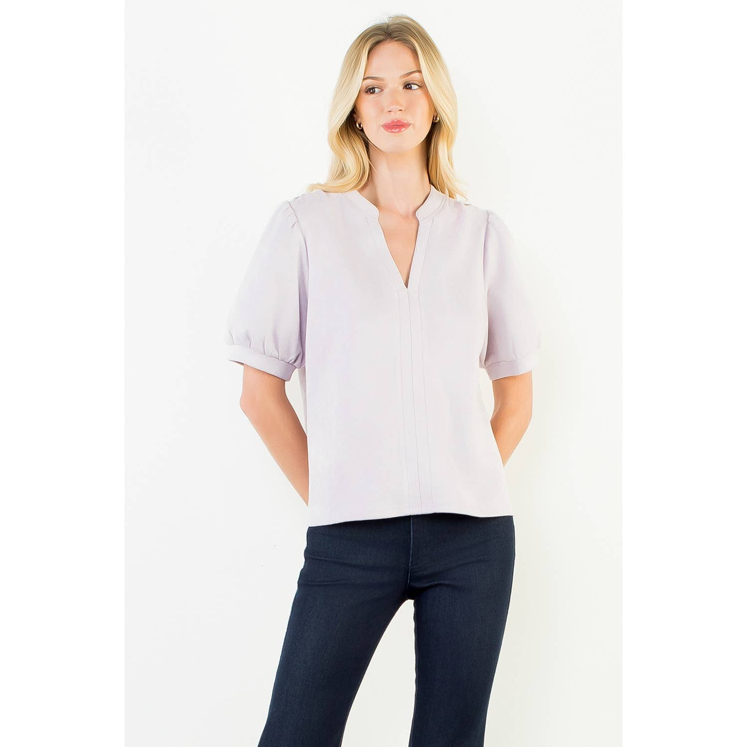 Soft Suede V-Neck Top