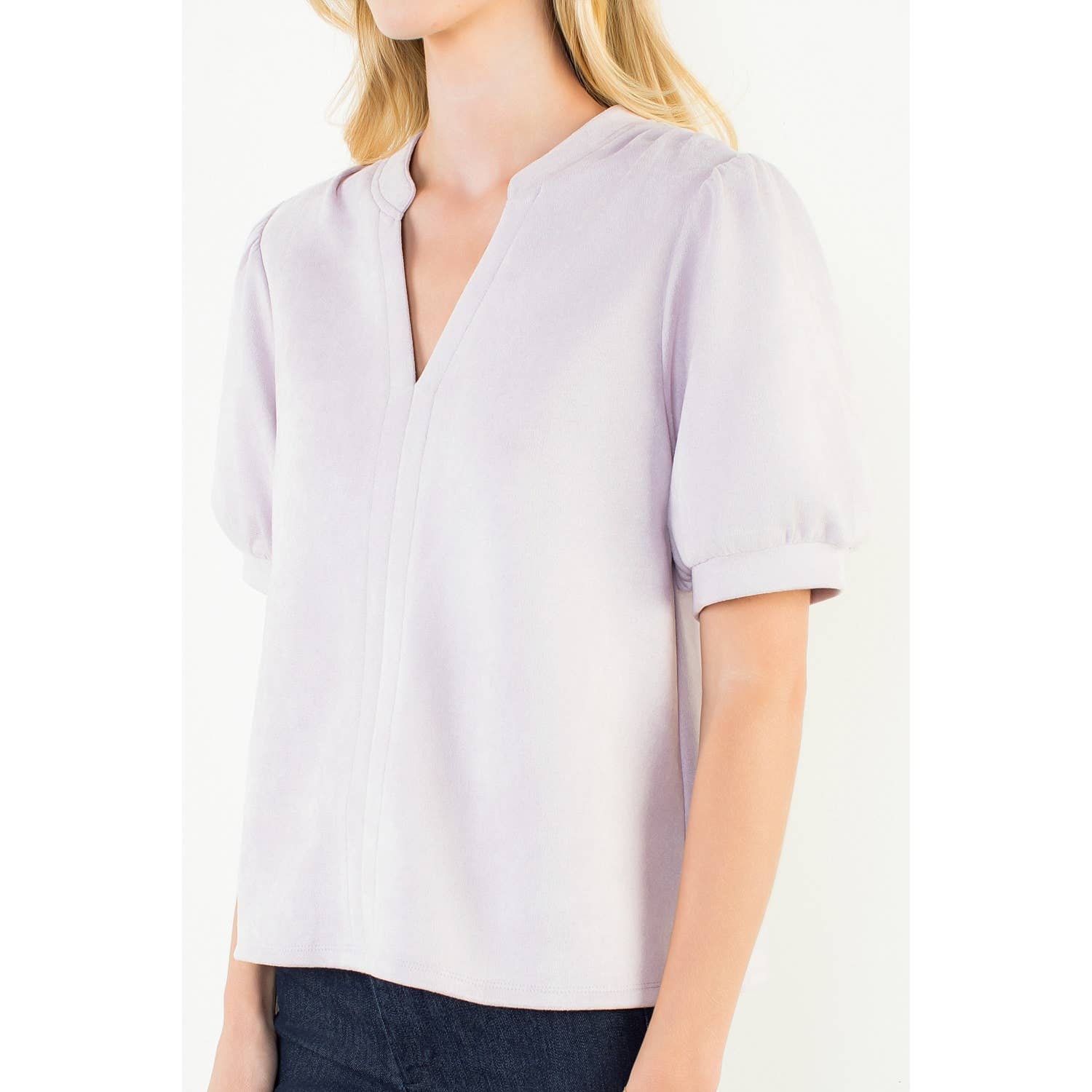 Soft Suede V-Neck Top