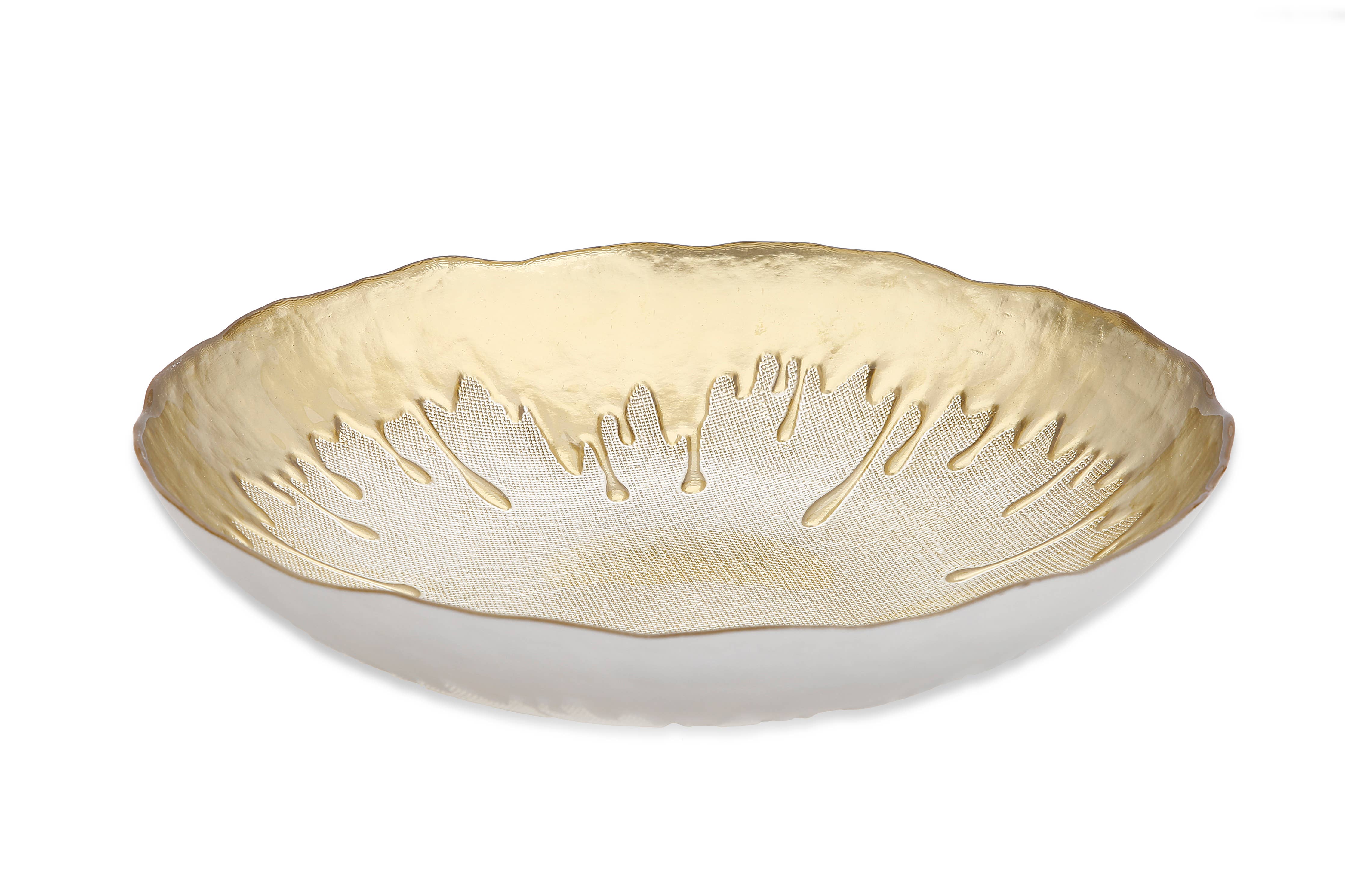 11.8"D Gold Dipped Salad Bowl