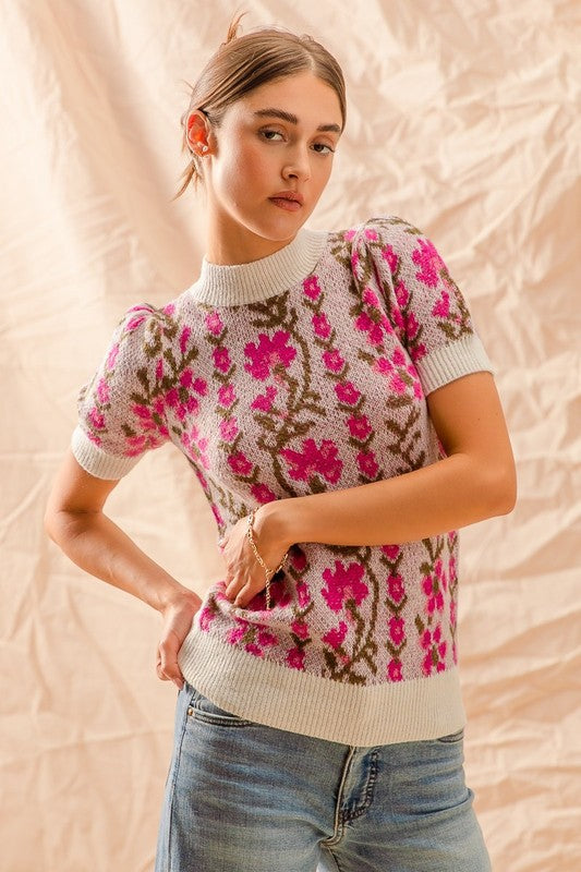 Blush Blossom Knit top