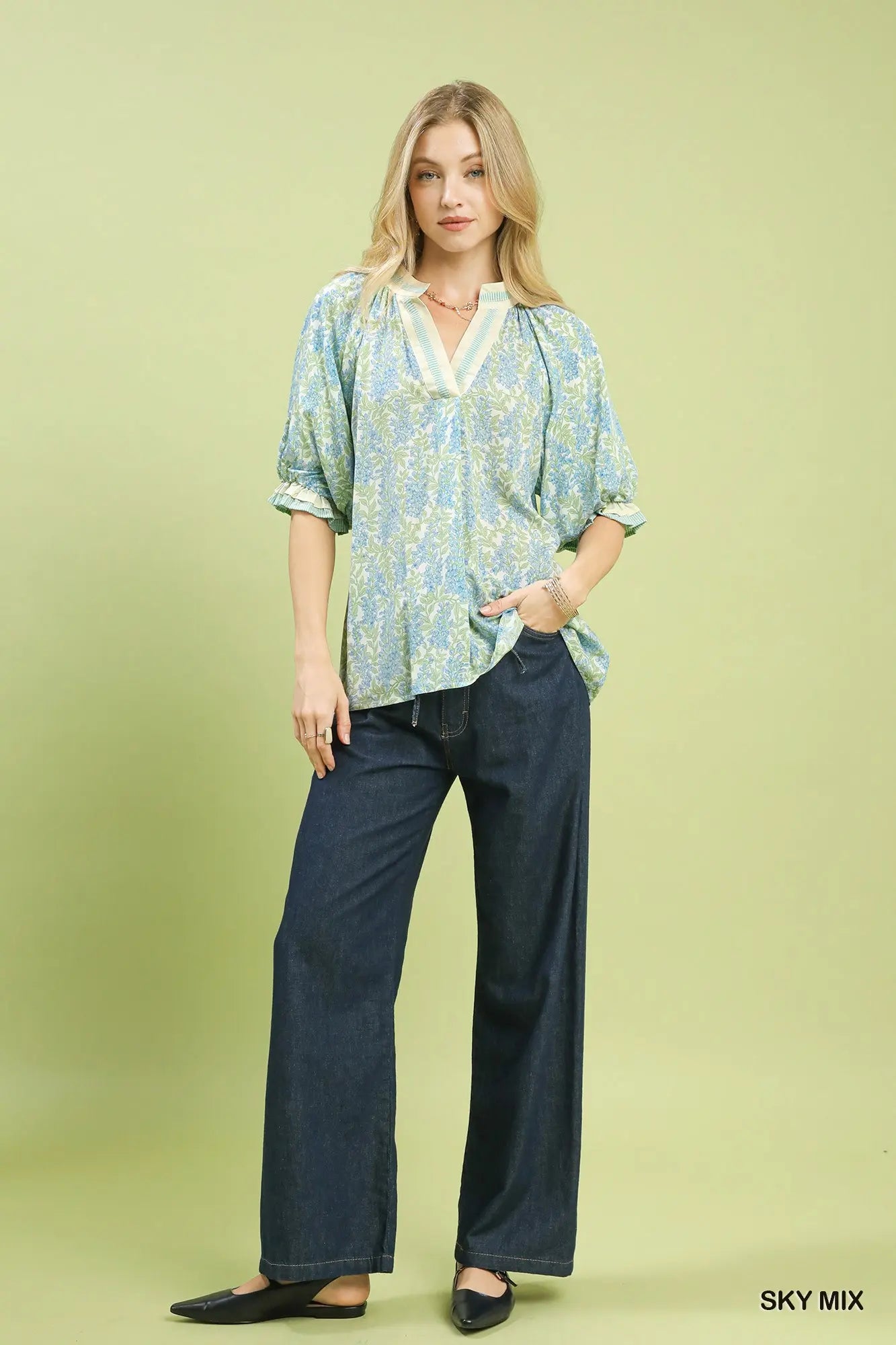 Sage Garden Floral Top