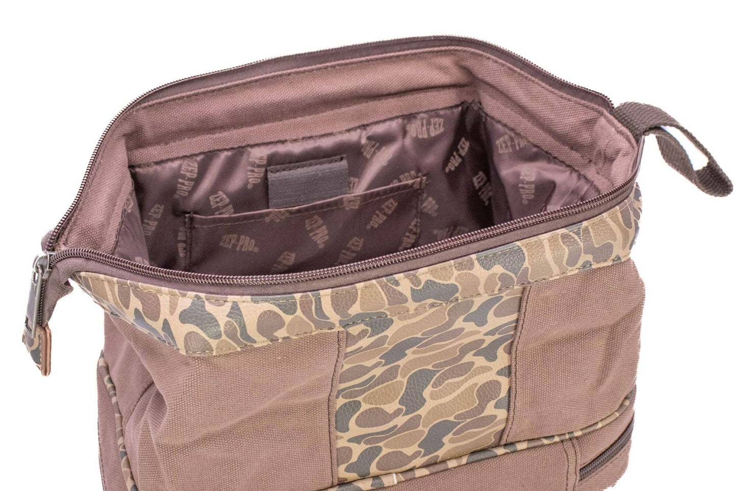 Buck Brown Waxed Canvas Old School Camo Men's Toiletry Dopp Bag.