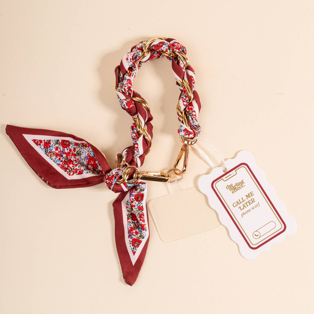 Call Me Later Phone Scarf–Crimson Rose