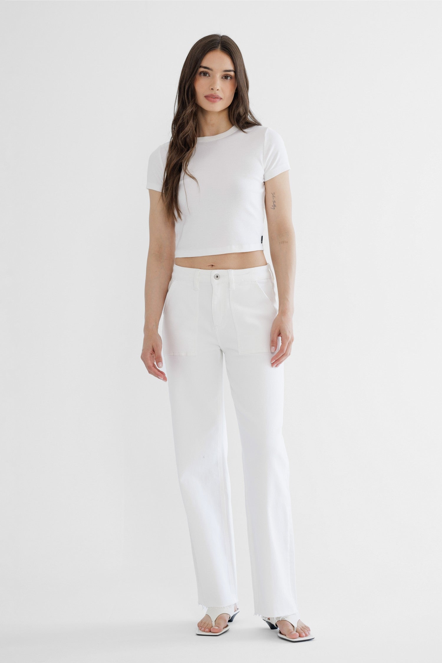 High Rise Wide Leg With Raw Hem