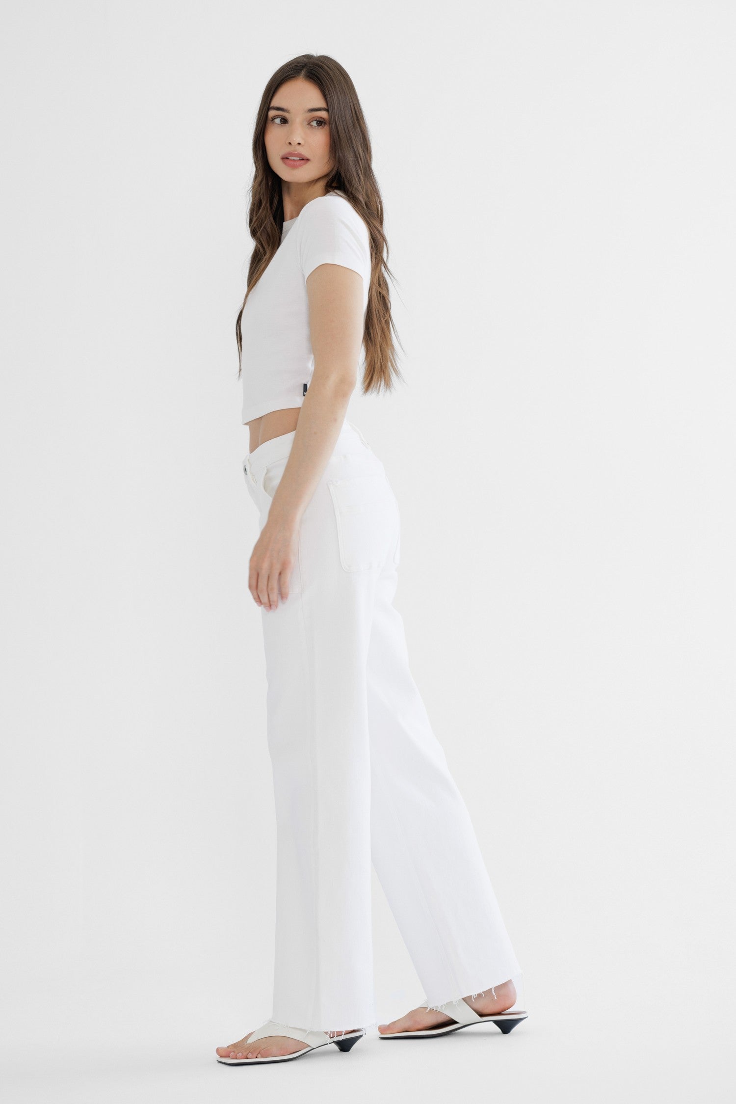 High Rise Wide Leg With Raw Hem