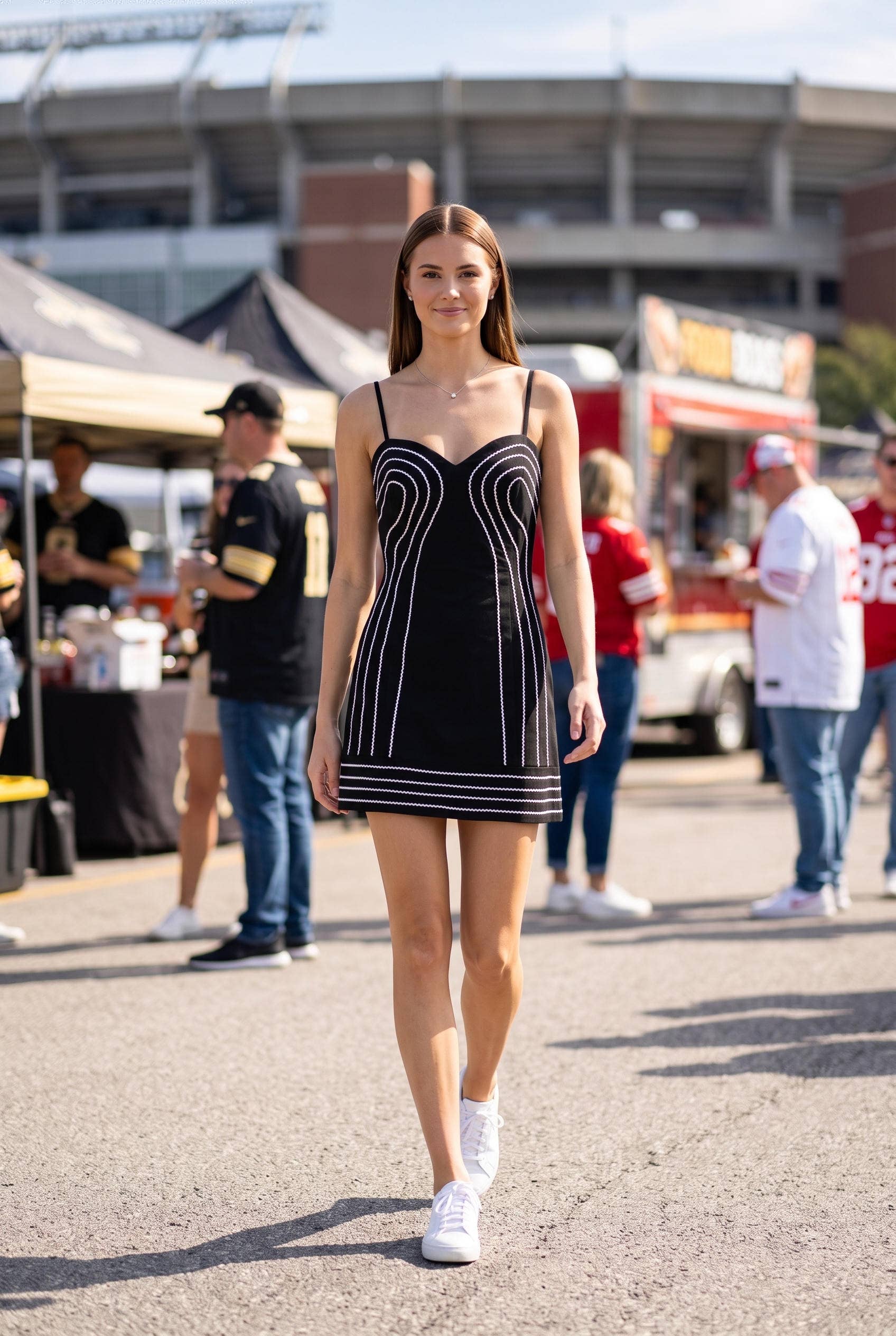 Trim Detail Mini Dress