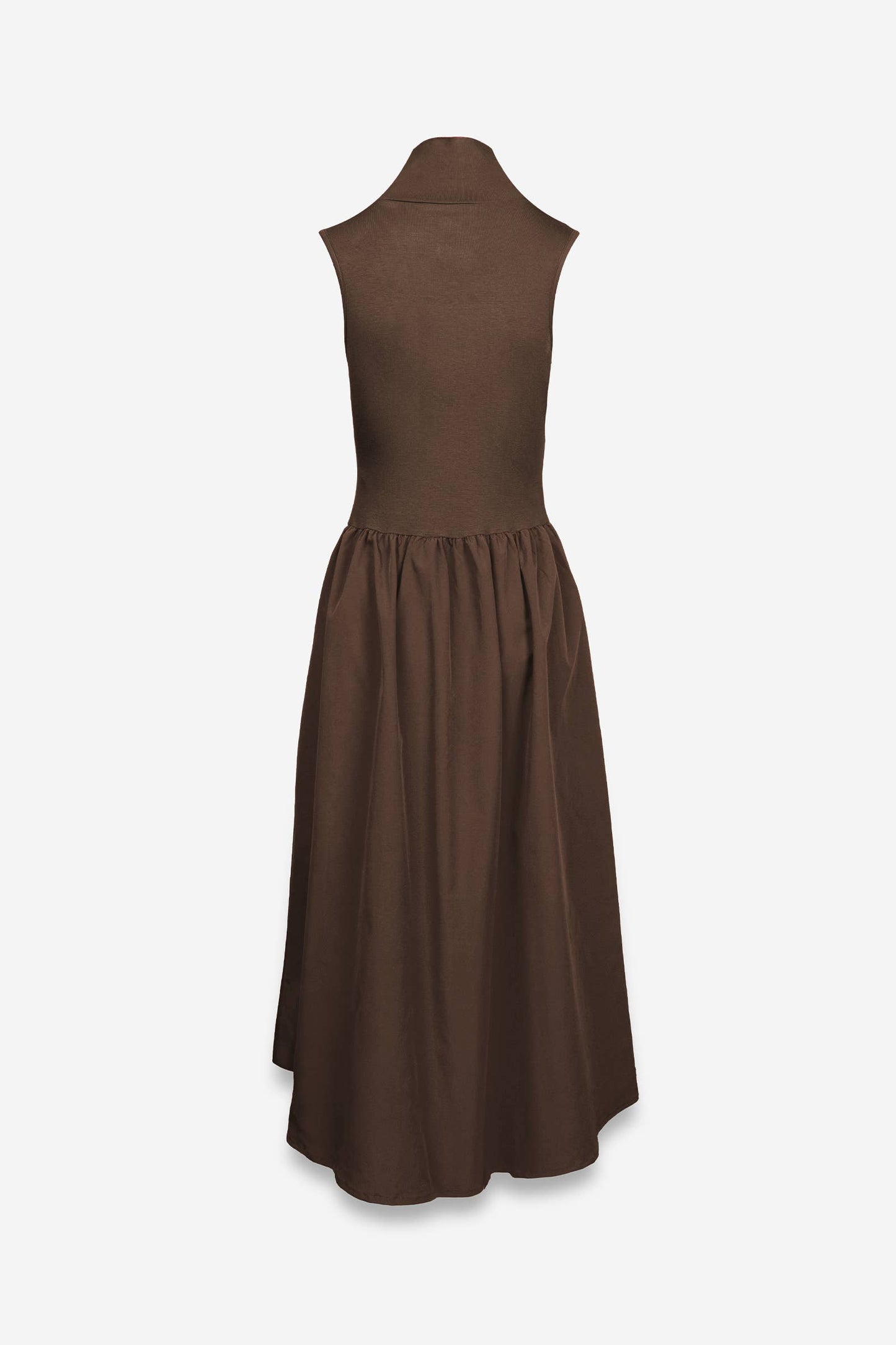 Sleeveless Mock Neck Midi Dress