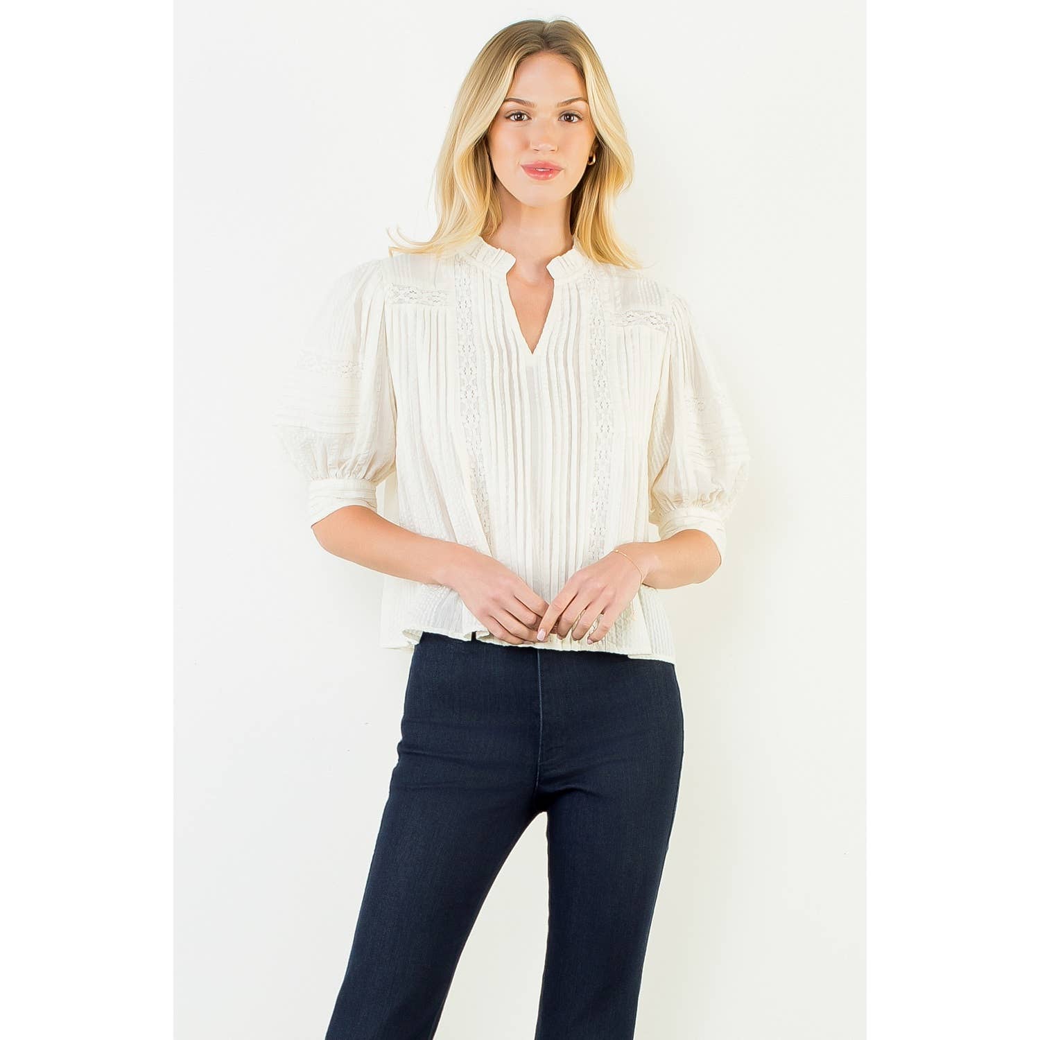 Puff Sleeve Peasant Top