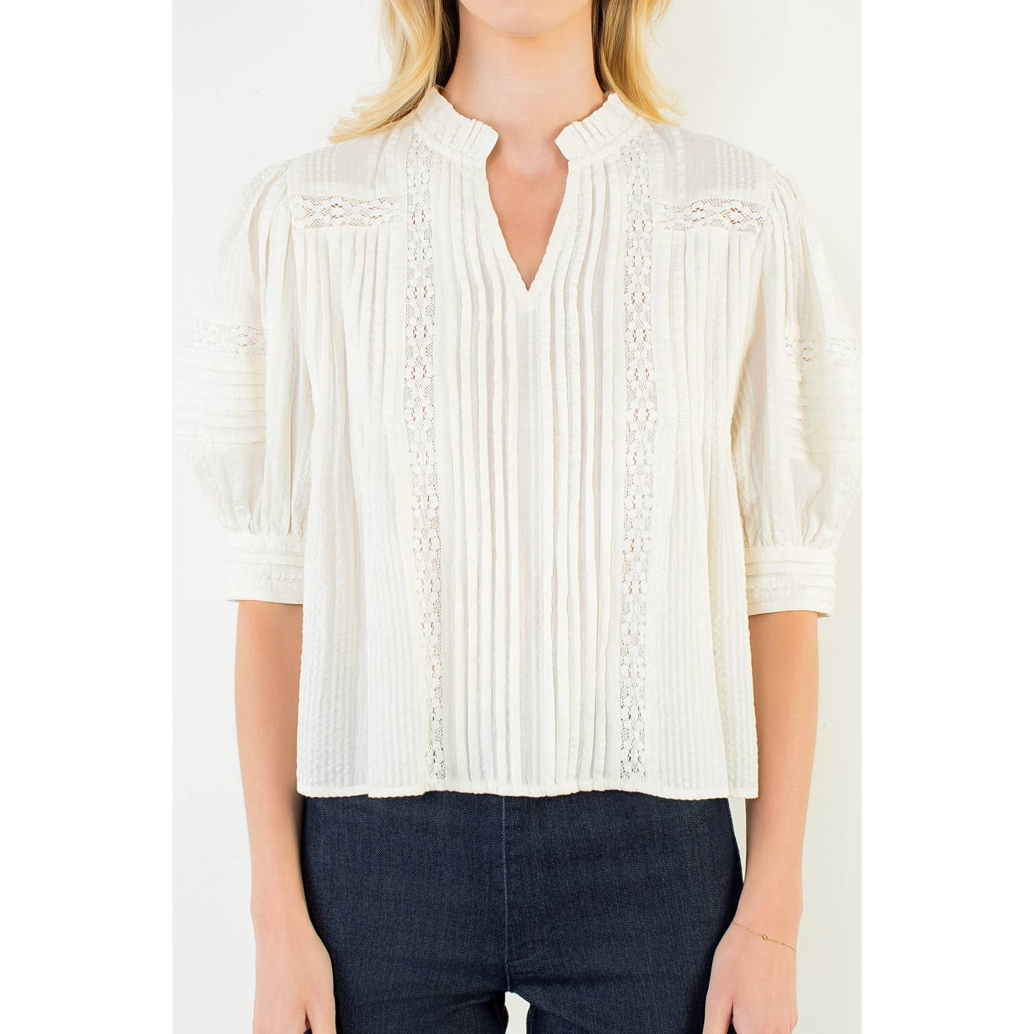 Puff Sleeve Peasant Top