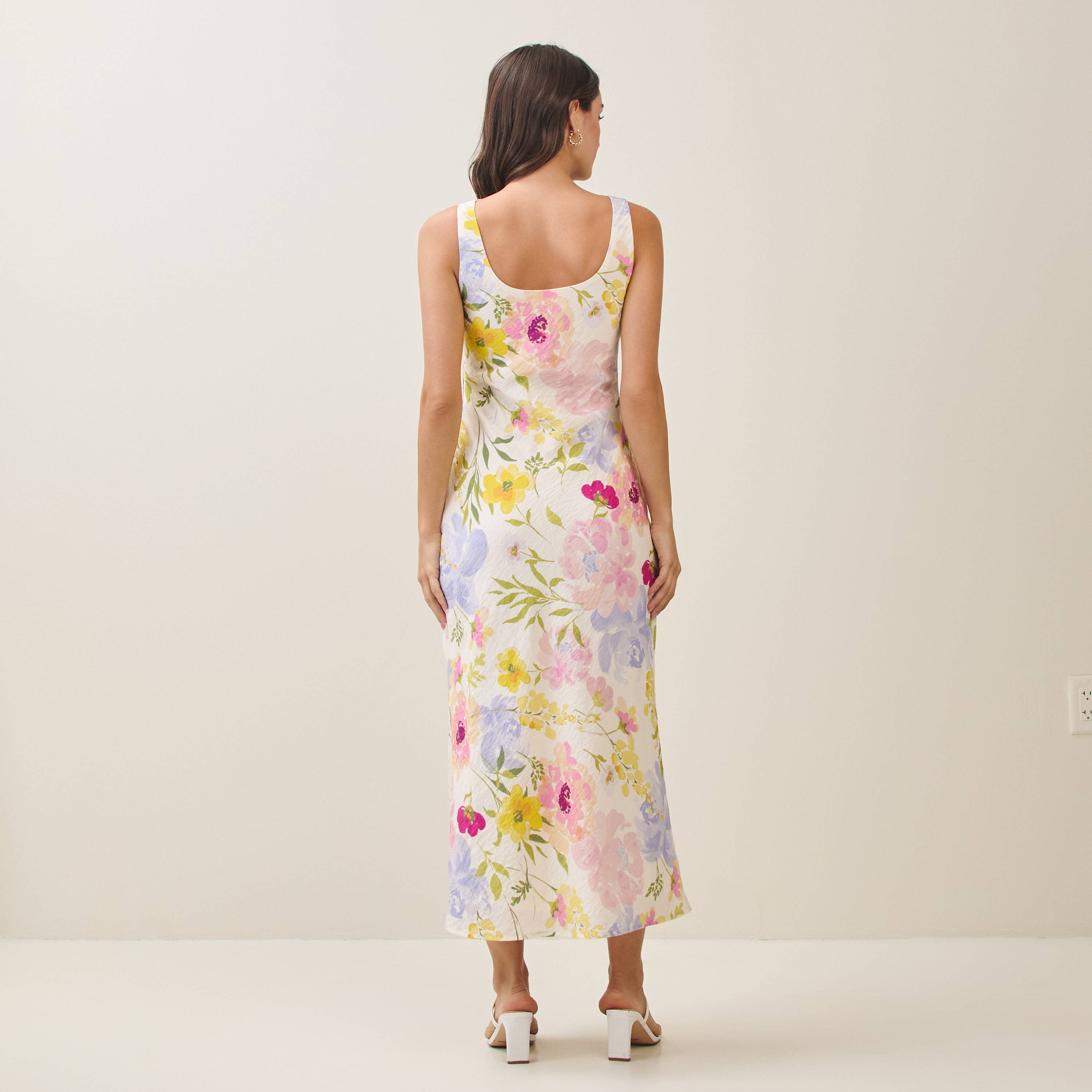 Floral cowl neck maxi dress