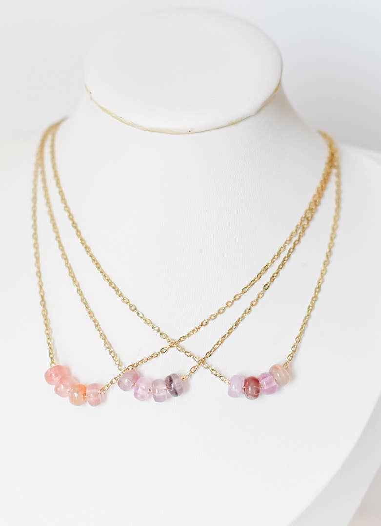 Ella jane acrylic bead charm necklace | 14k | lavender
