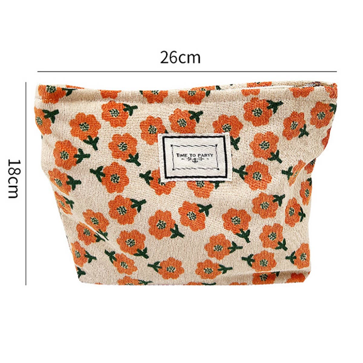 CORDUROY RETRO FLORAL LARGE CAPACITY MAKEUP BAG