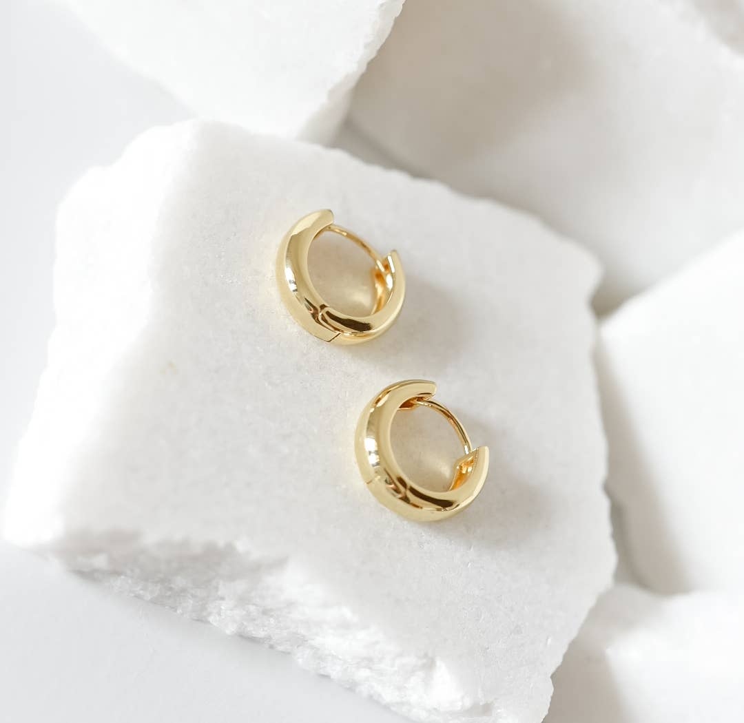 14k gold plated chunky hoops -earrings- saranne
