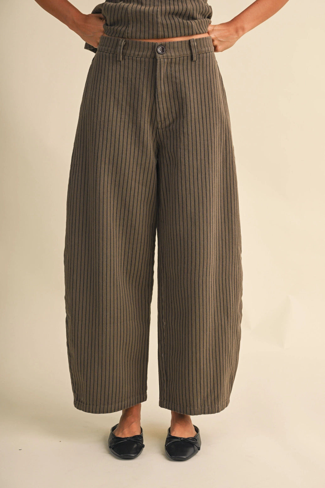 Striped Barrel Pants