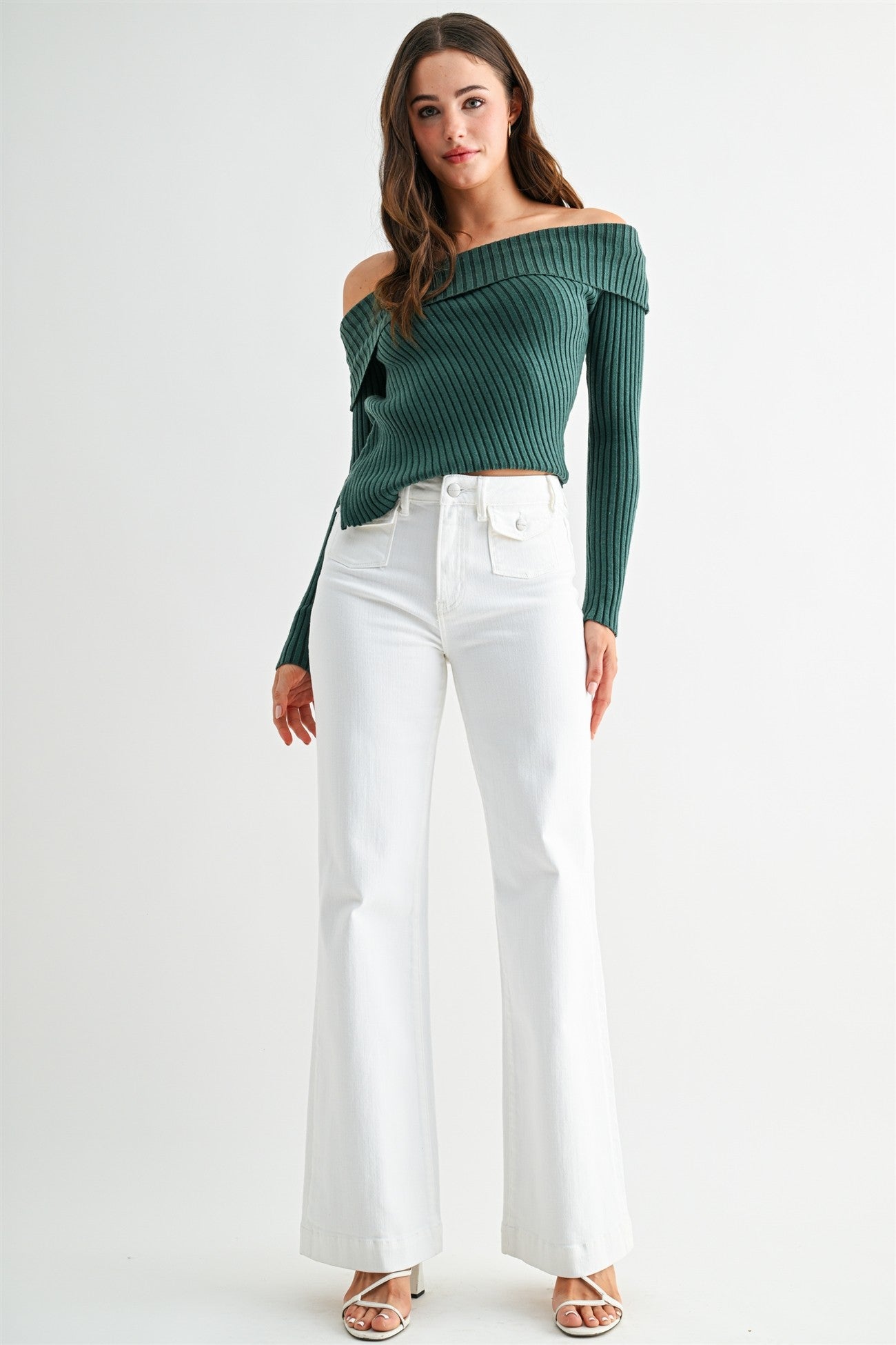 High-rise Wide Patch Pocket Trouser Hem
