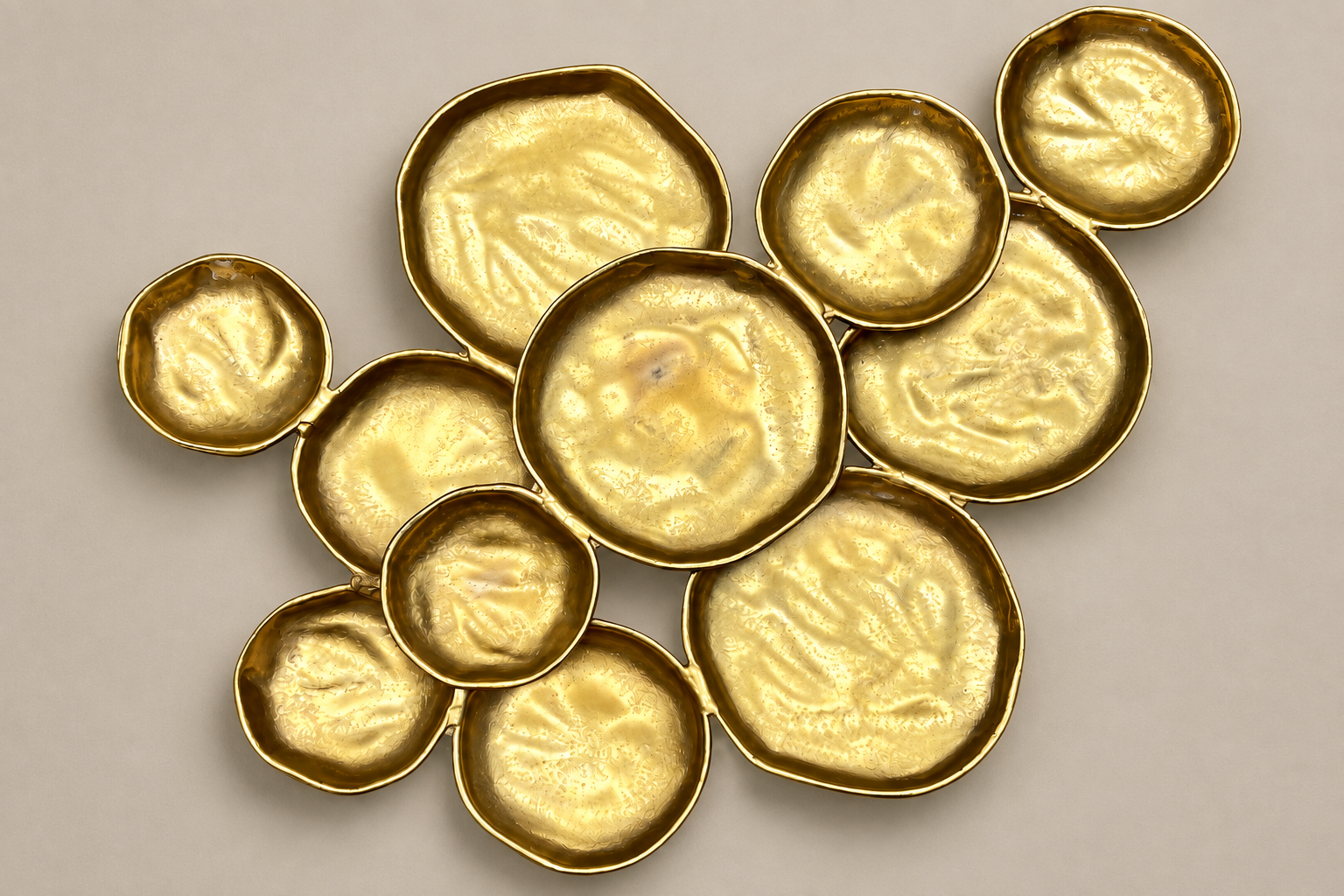 Gold Metal Disc Sculpture