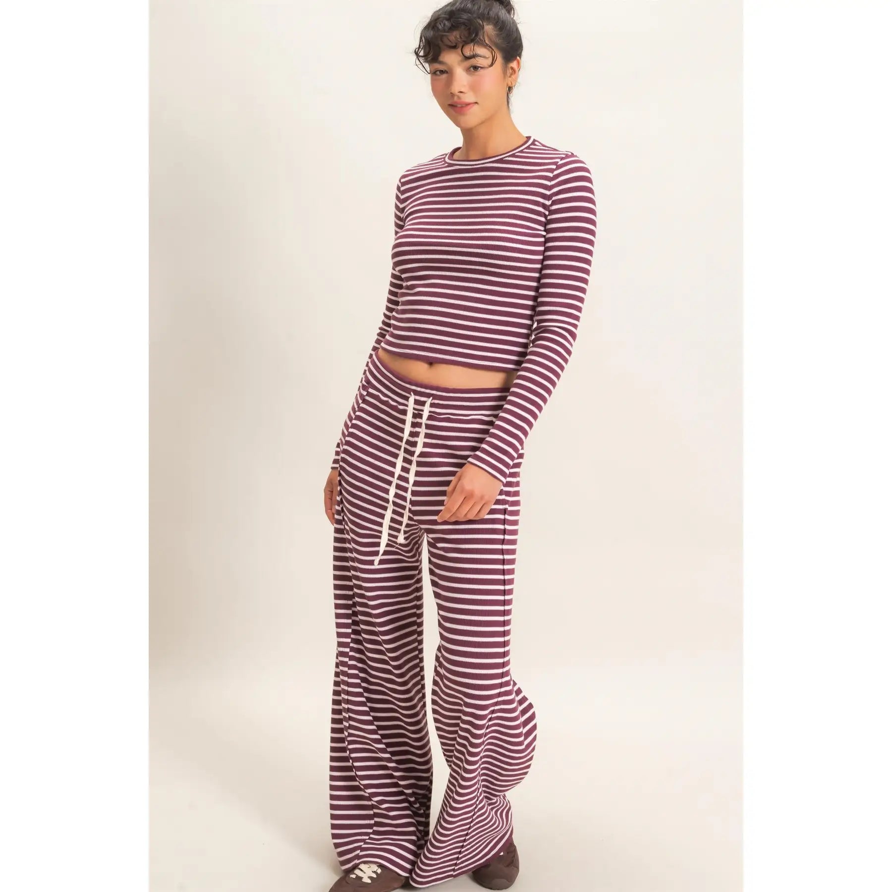 Stripped Waffle Knit Set