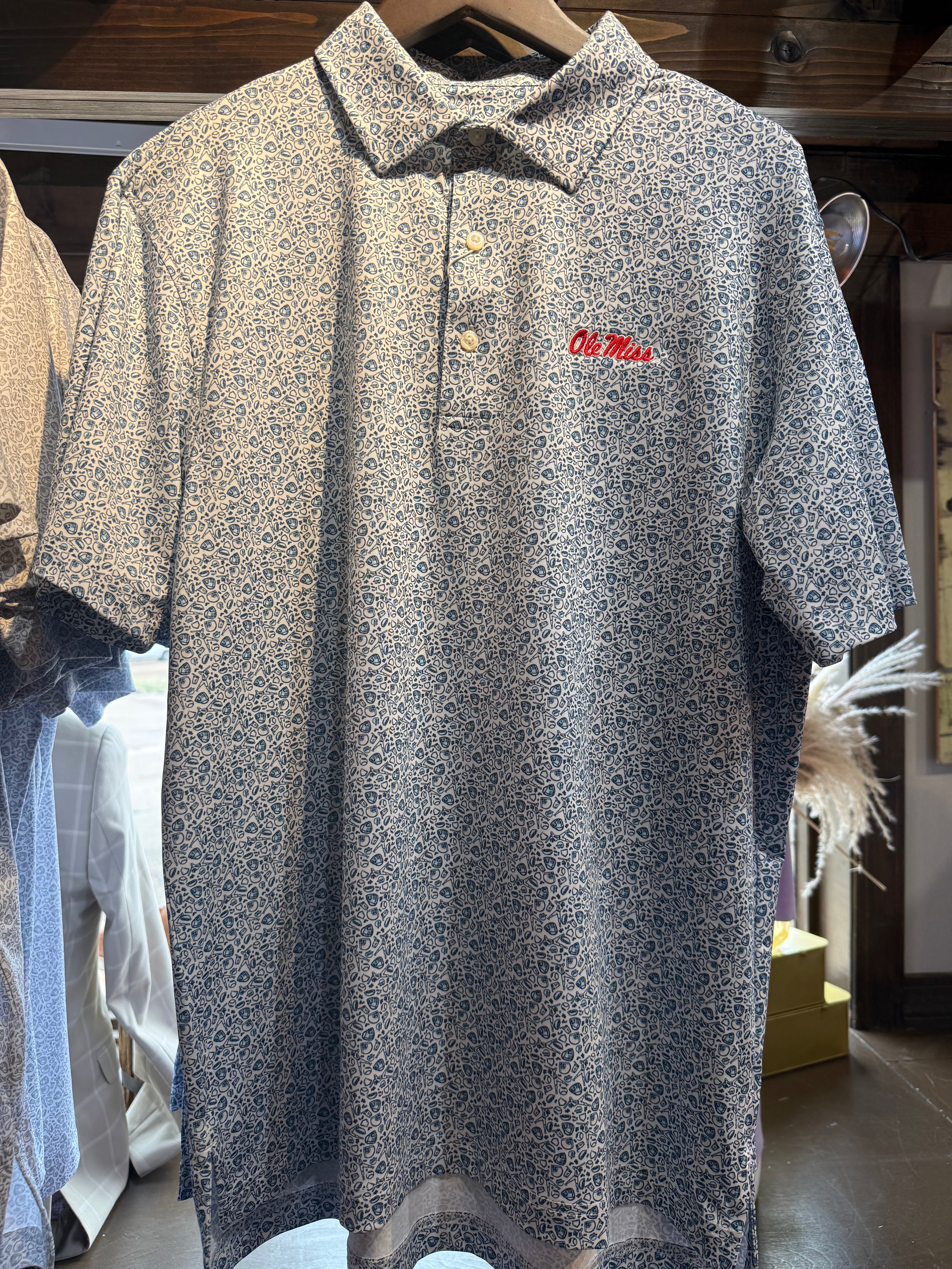 Ole Miss Navy Fastball Polo