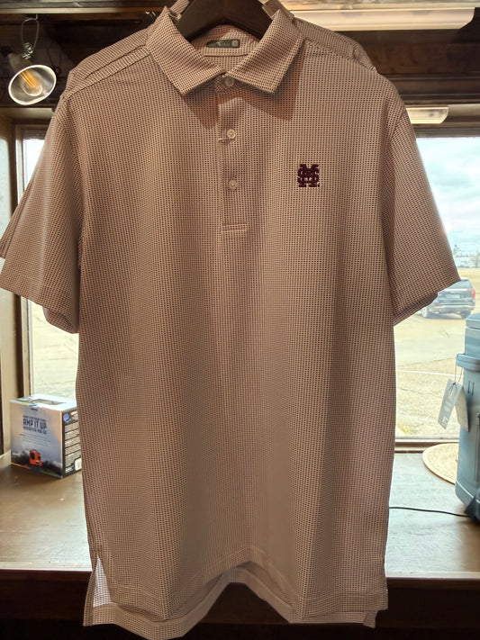 MSU Maroon Dotted Polo