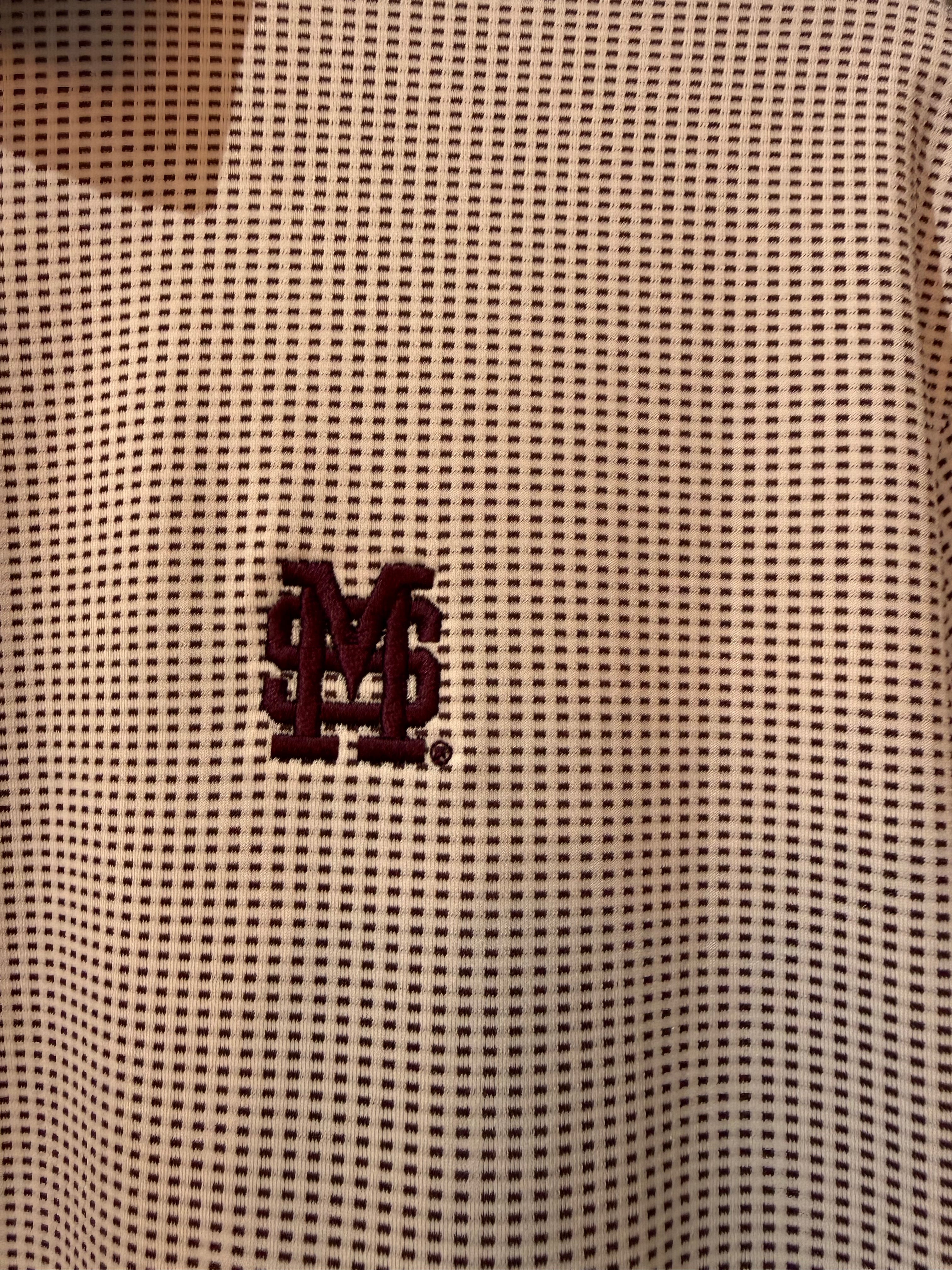 MSU Maroon Dotted Polo