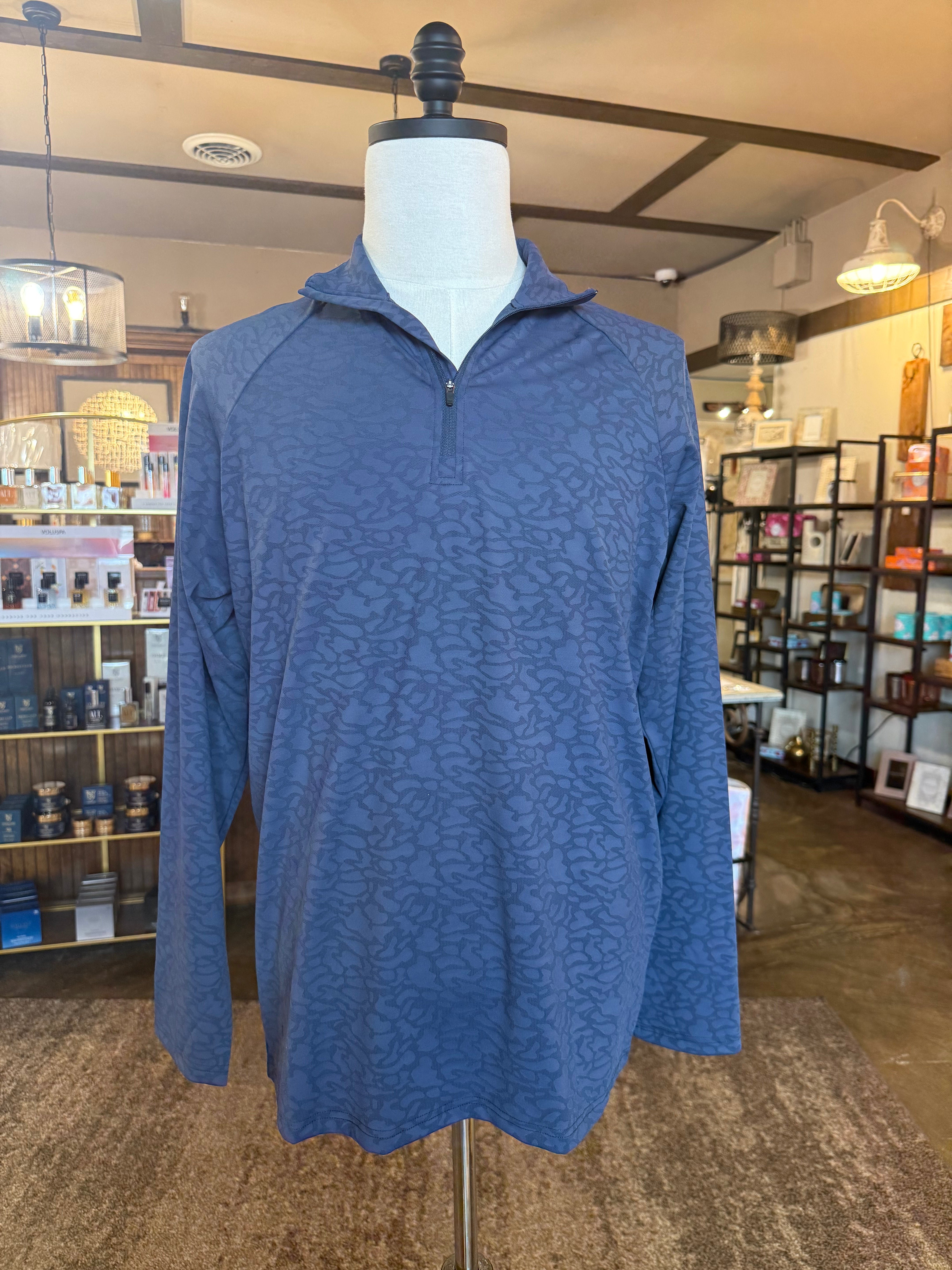 Quarterzip Navy Camo