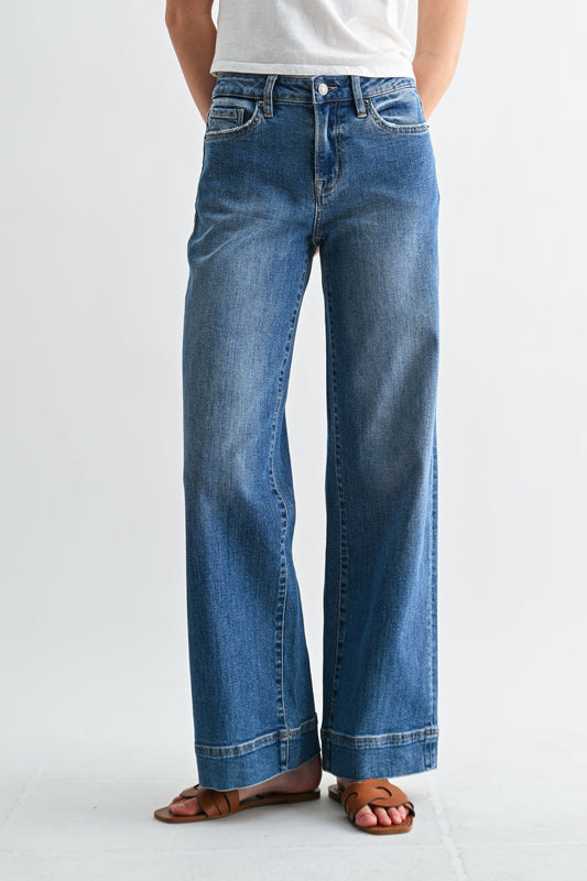 Mid-Rise Wide Leg Jeans