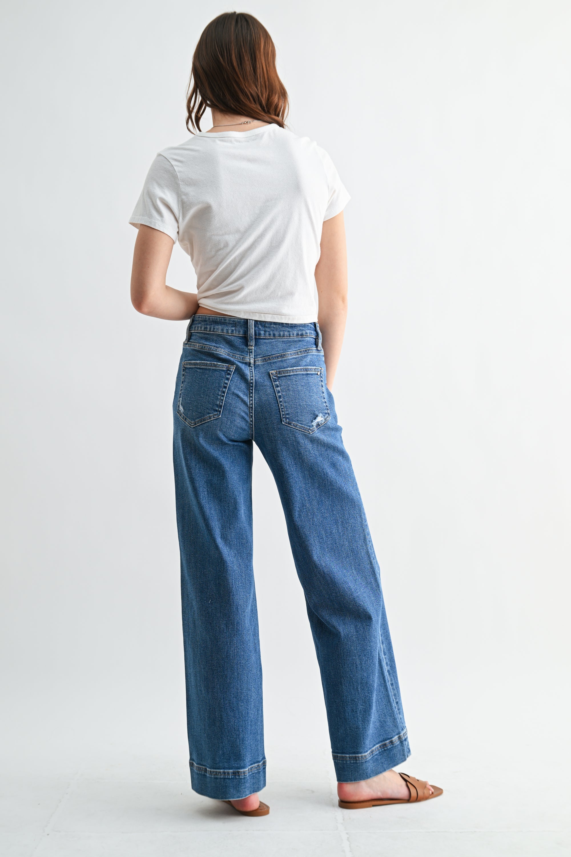 Mid-Rise Wide Leg Jeans