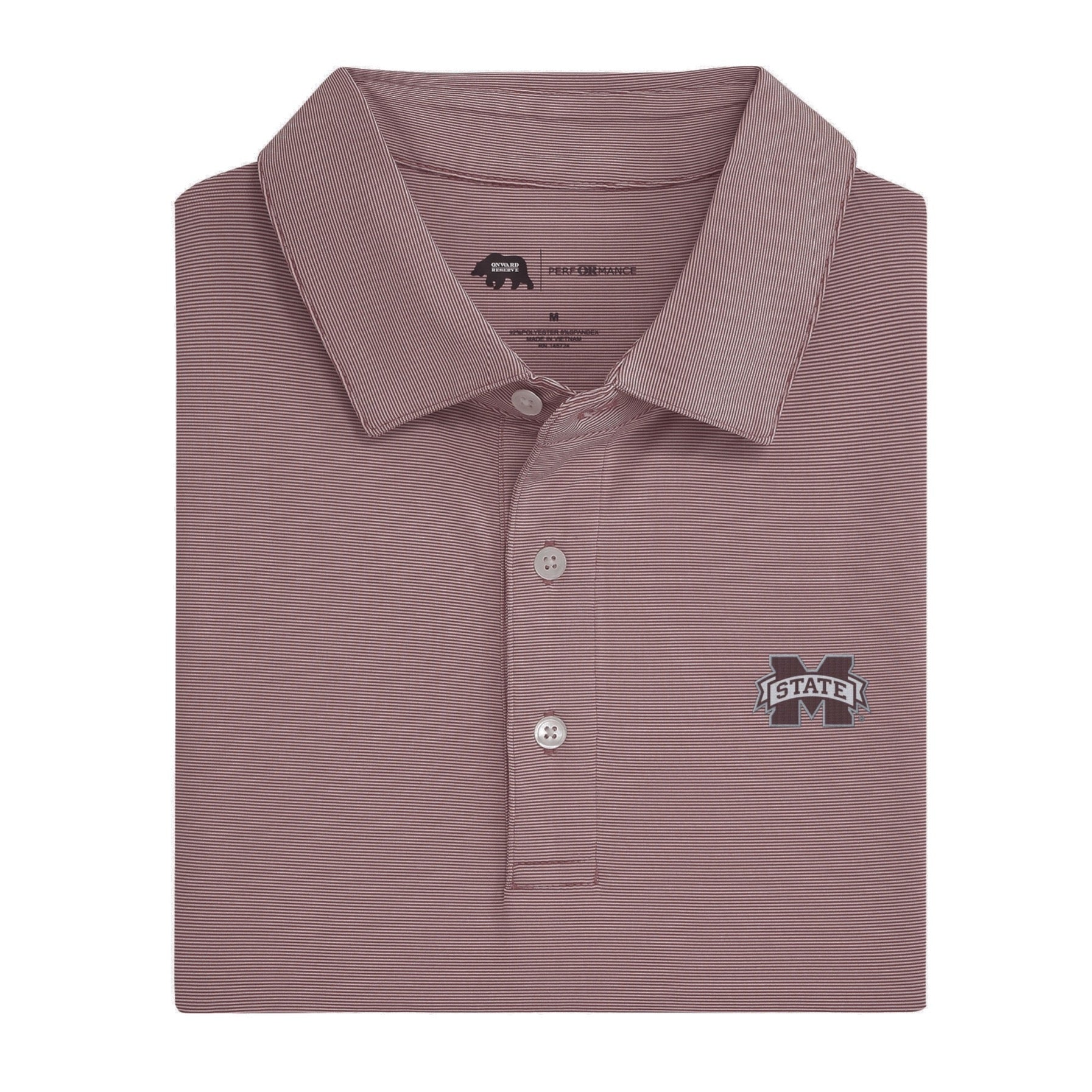 HAIRLINE STRIPE MISSISSIPPI STATE PERFORMANCE POLO
