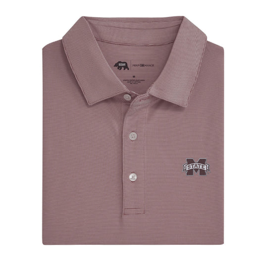 HAIRLINE STRIPE MISSISSIPPI STATE PERFORMANCE POLO