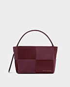 KL Taya Hand Woven Suedette Top Handle Bag