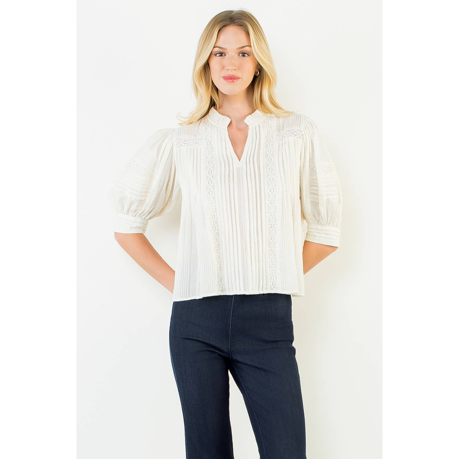 Puff Sleeve Peasant Top