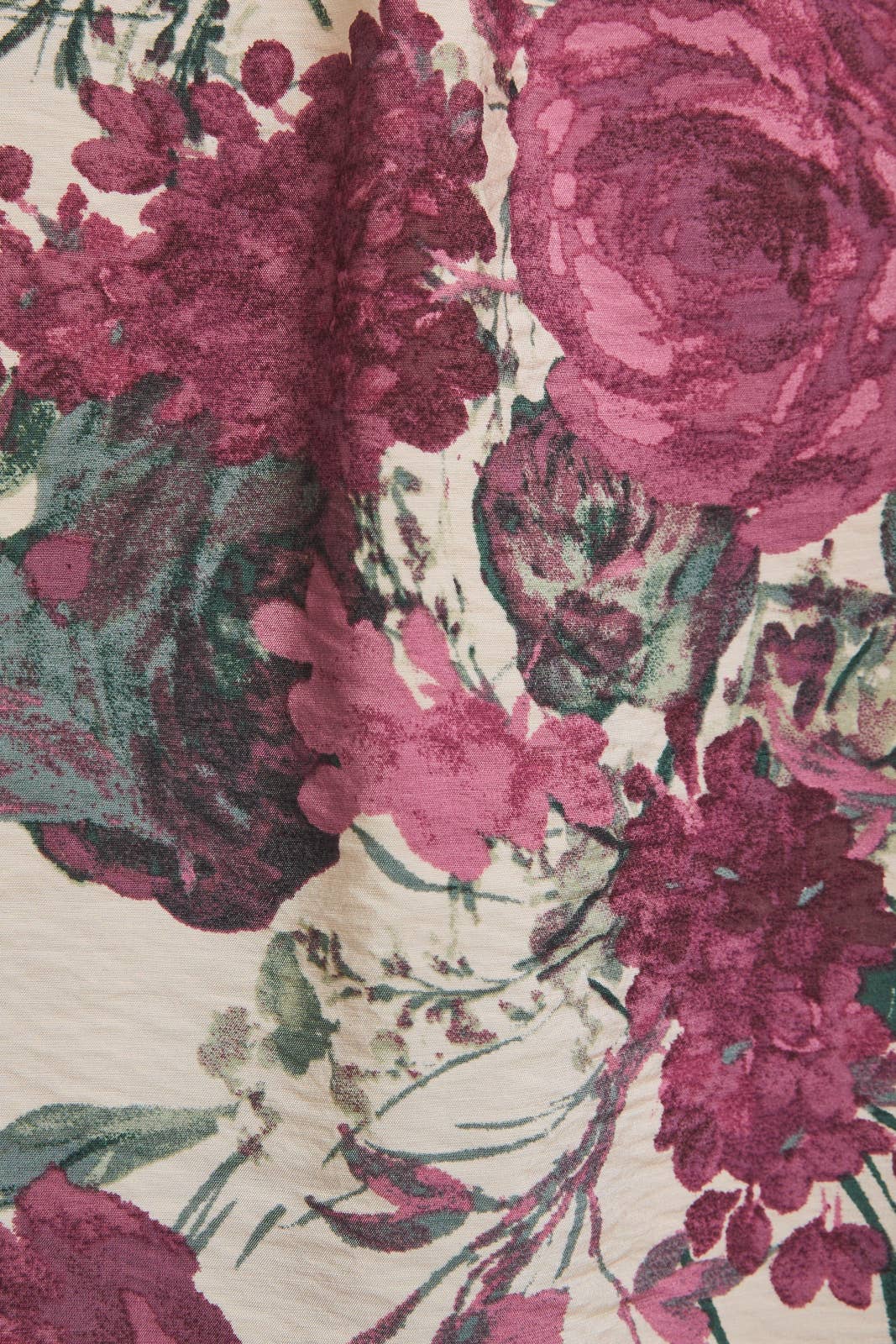 FRONT TIE RUFFLE DETAIL LONG SLEEVE FLORAL TOP