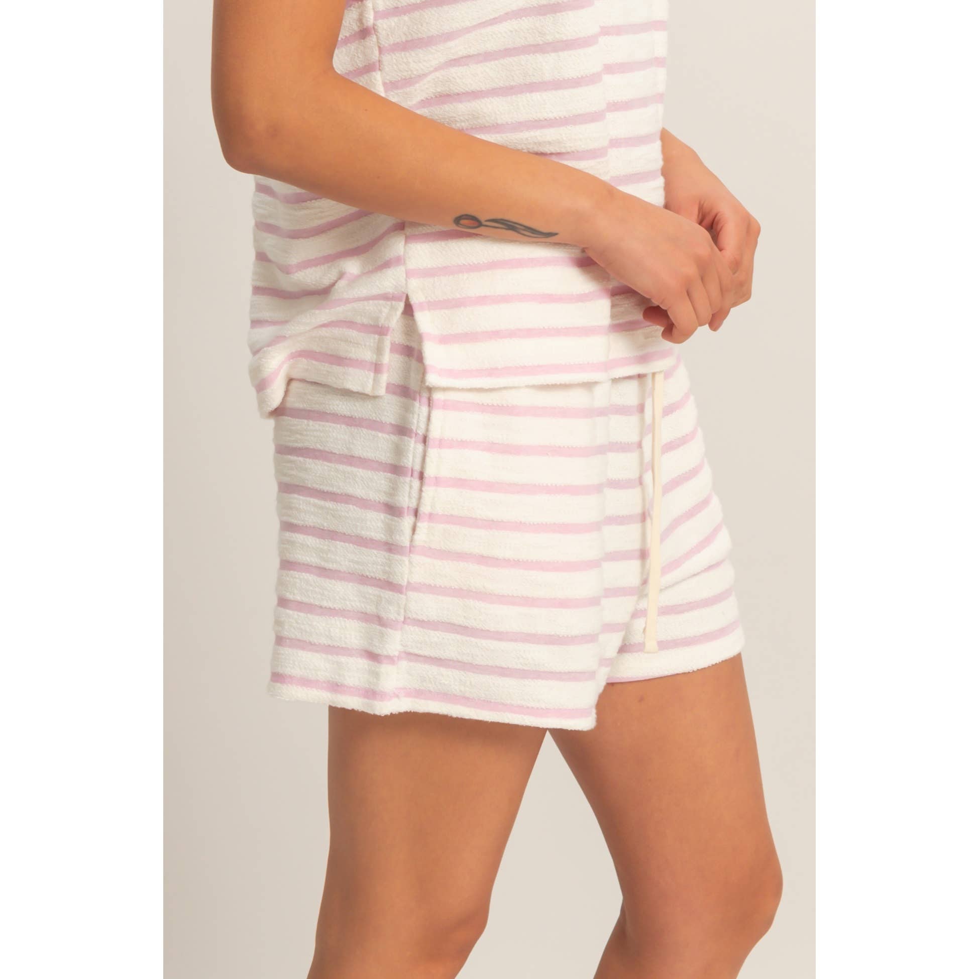 Striped Drawstring Waist Shorts