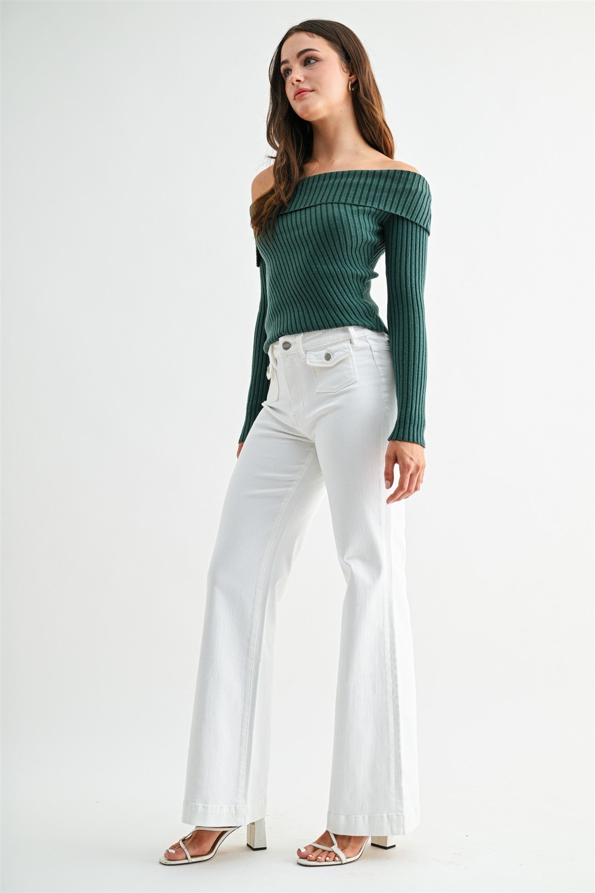 High-rise Wide Patch Pocket Trouser Hem