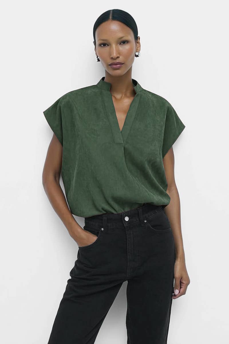 Soft Matte Drop Shoulder Blouse