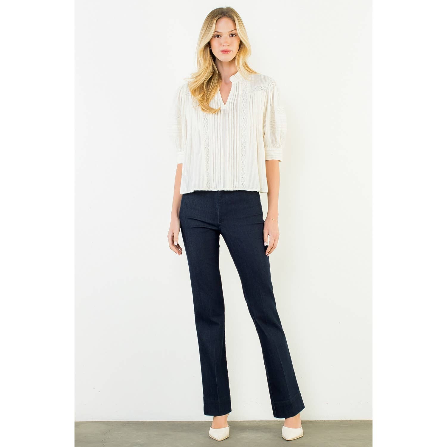 Puff Sleeve Peasant Top