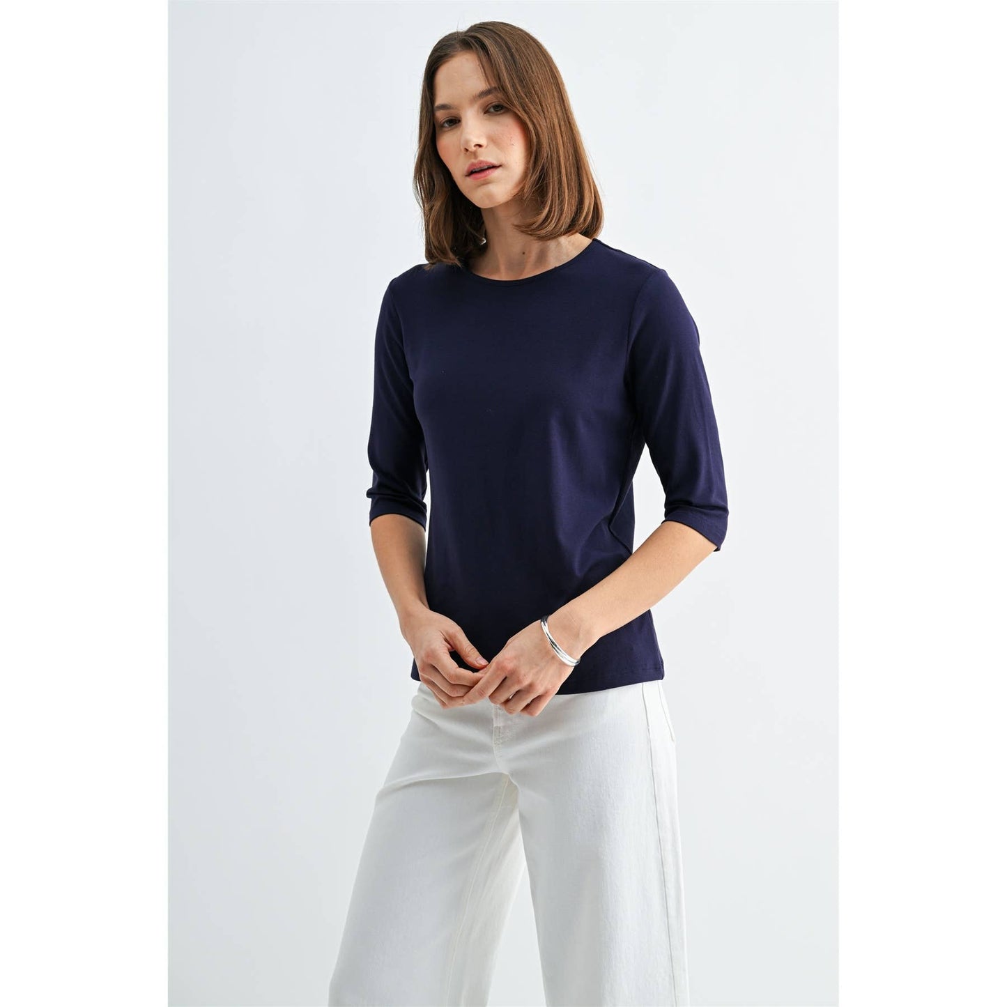 ELBOW SLEEVE KNIT TOP